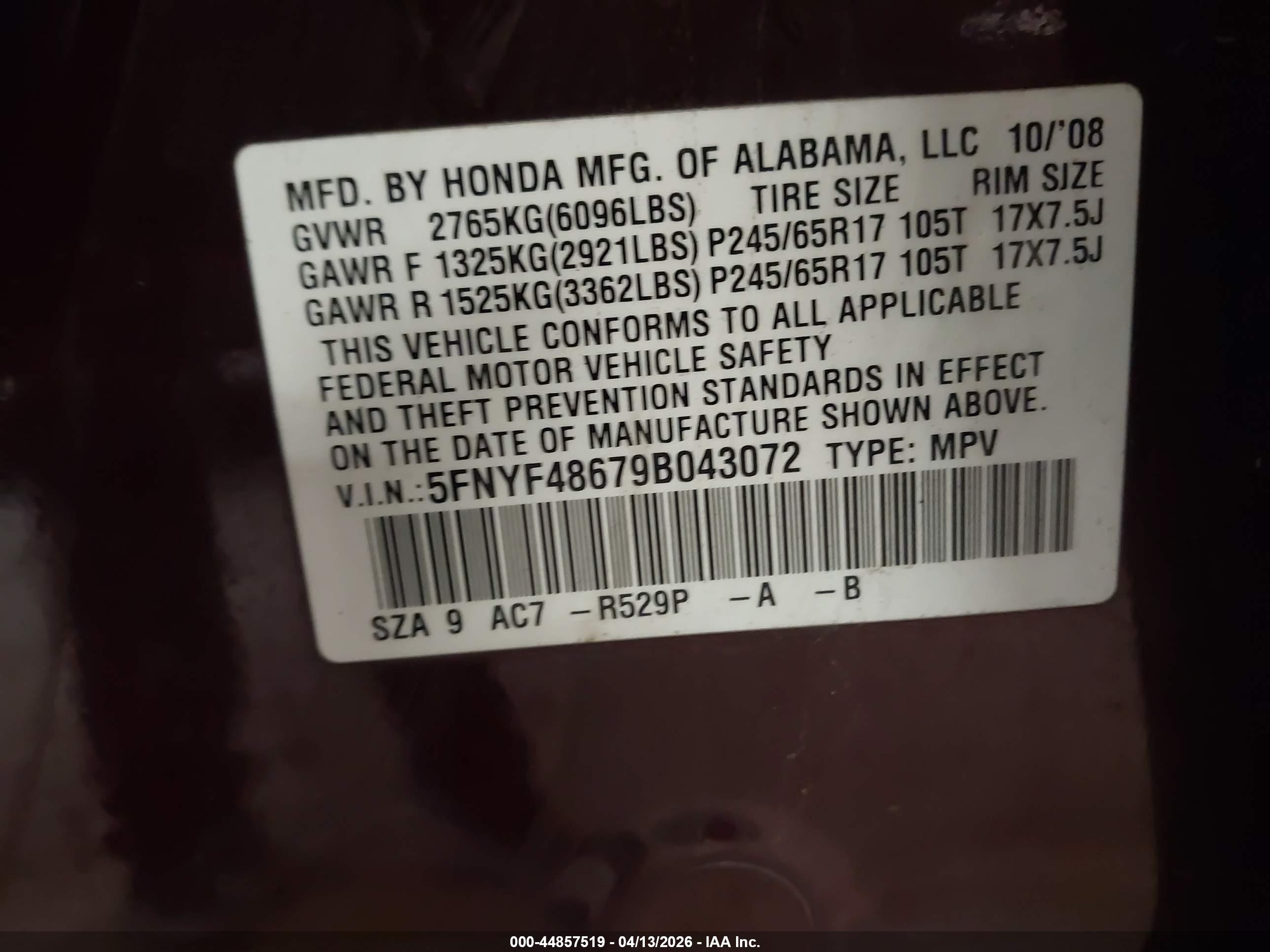 HONDA PILOT image 9