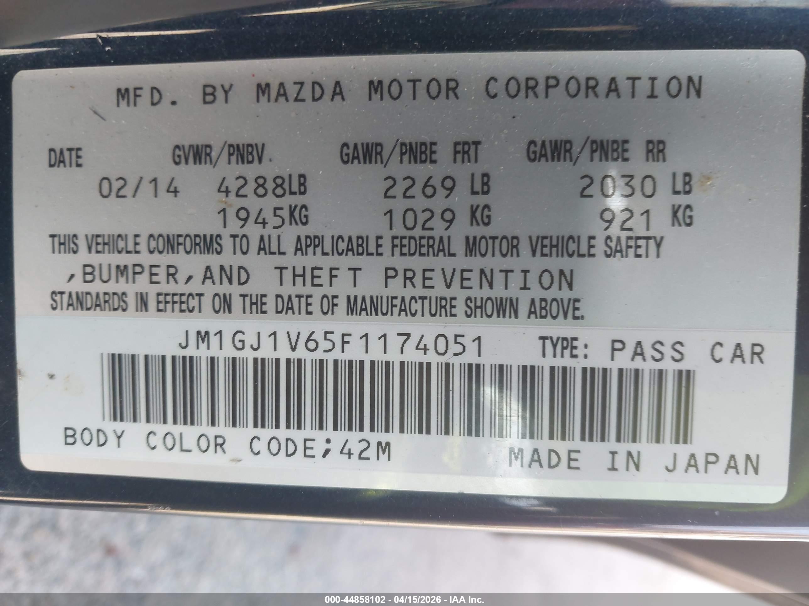 MAZDA MAZDA6 image 9