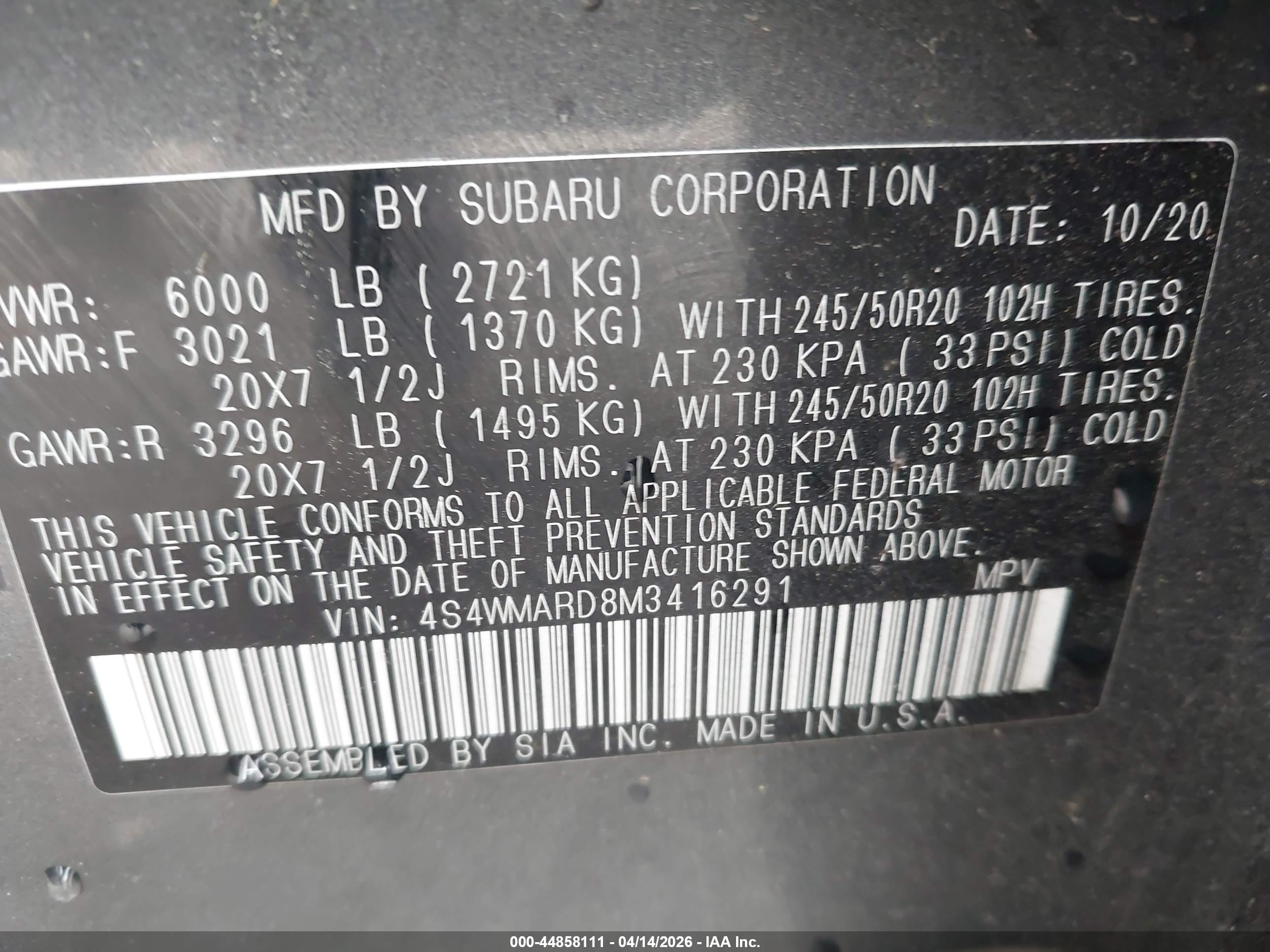 SUBARU ASCENT image 9