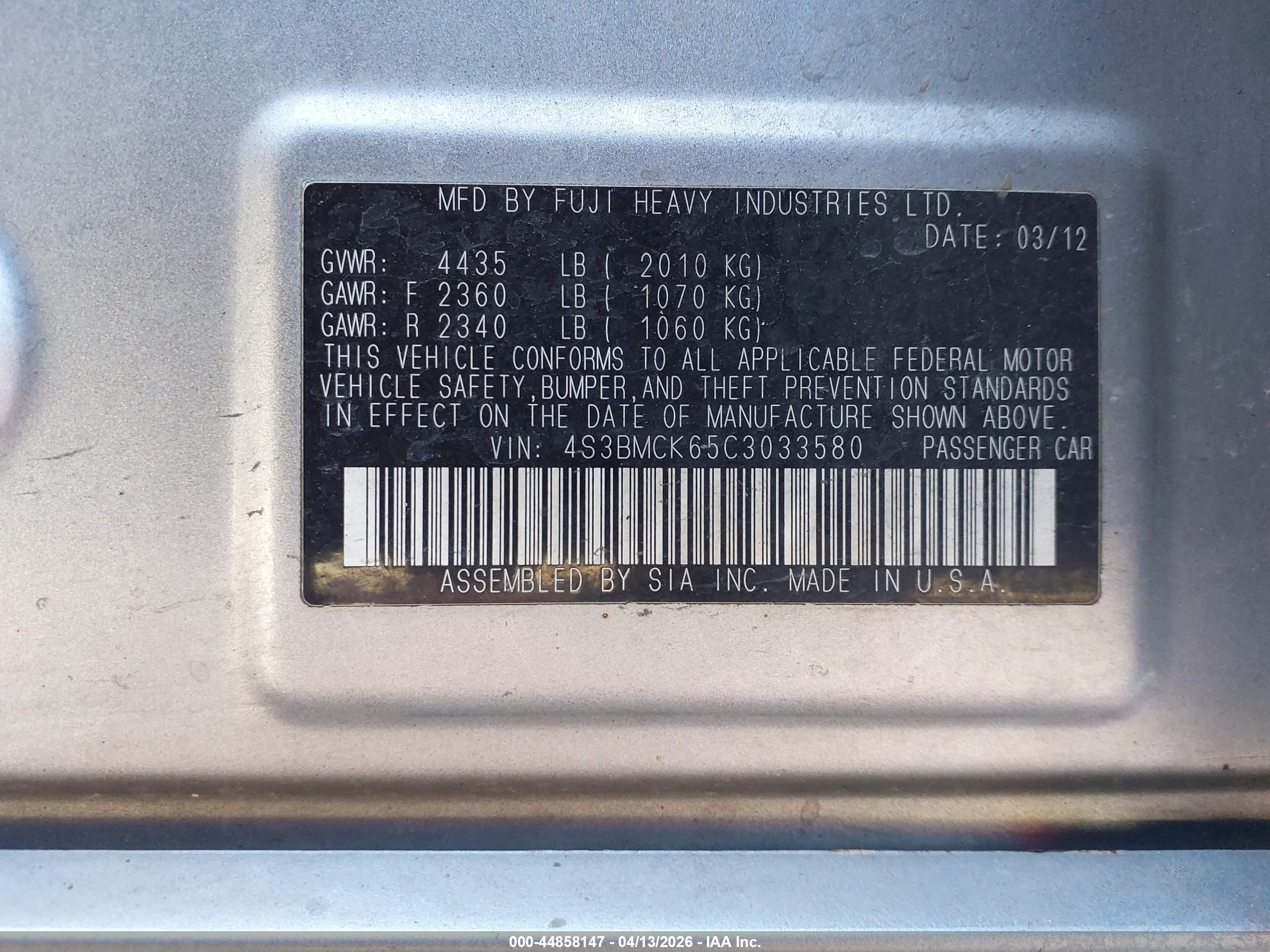 SUBARU LEGACY image 9