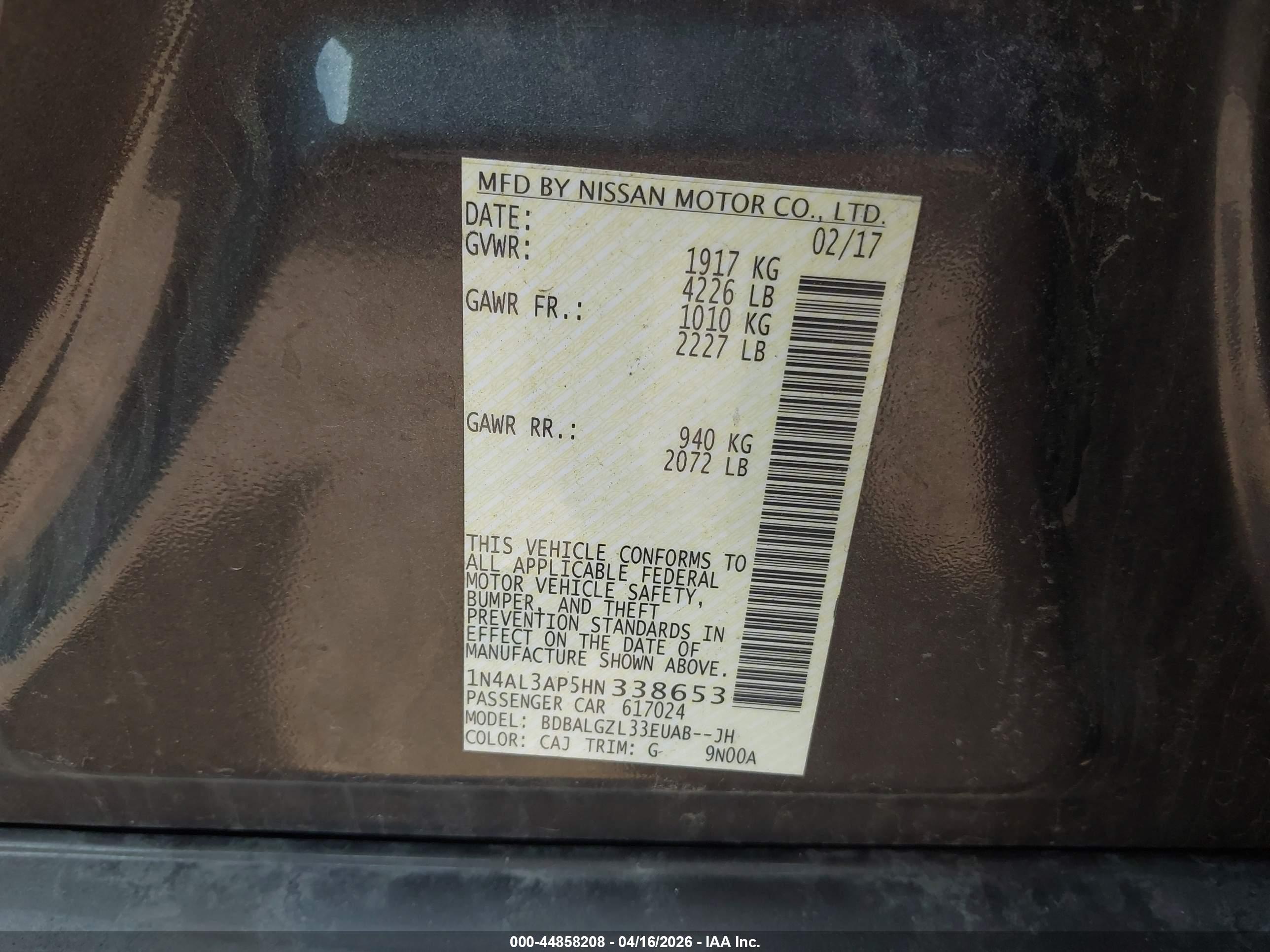 NISSAN ALTIMA image 9