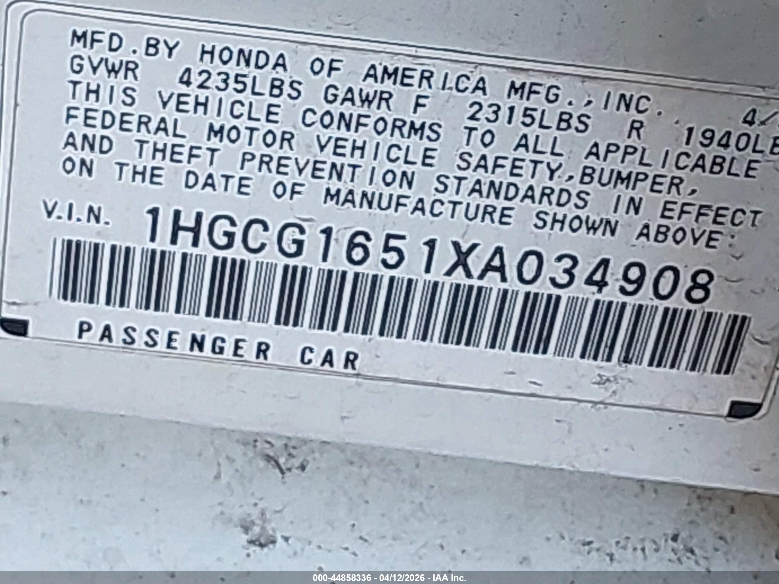 HONDA ACCORD image 9