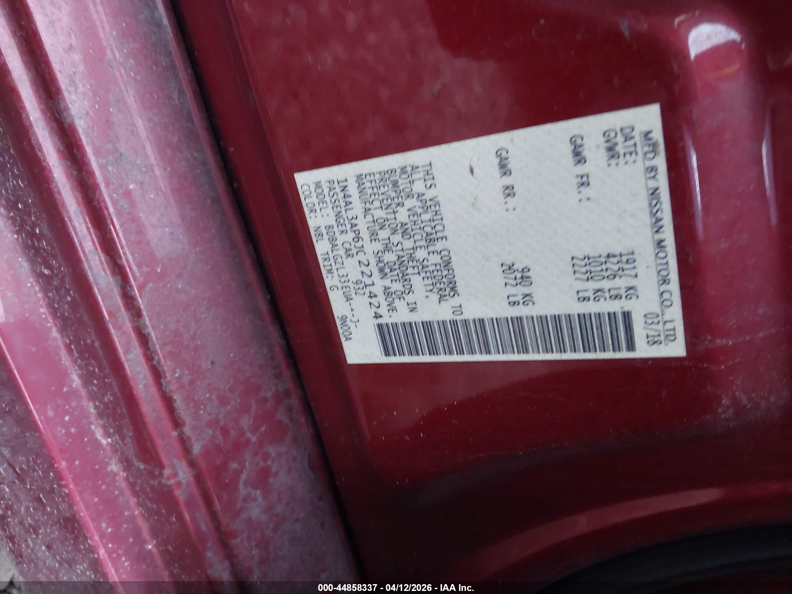 NISSAN ALTIMA image 9