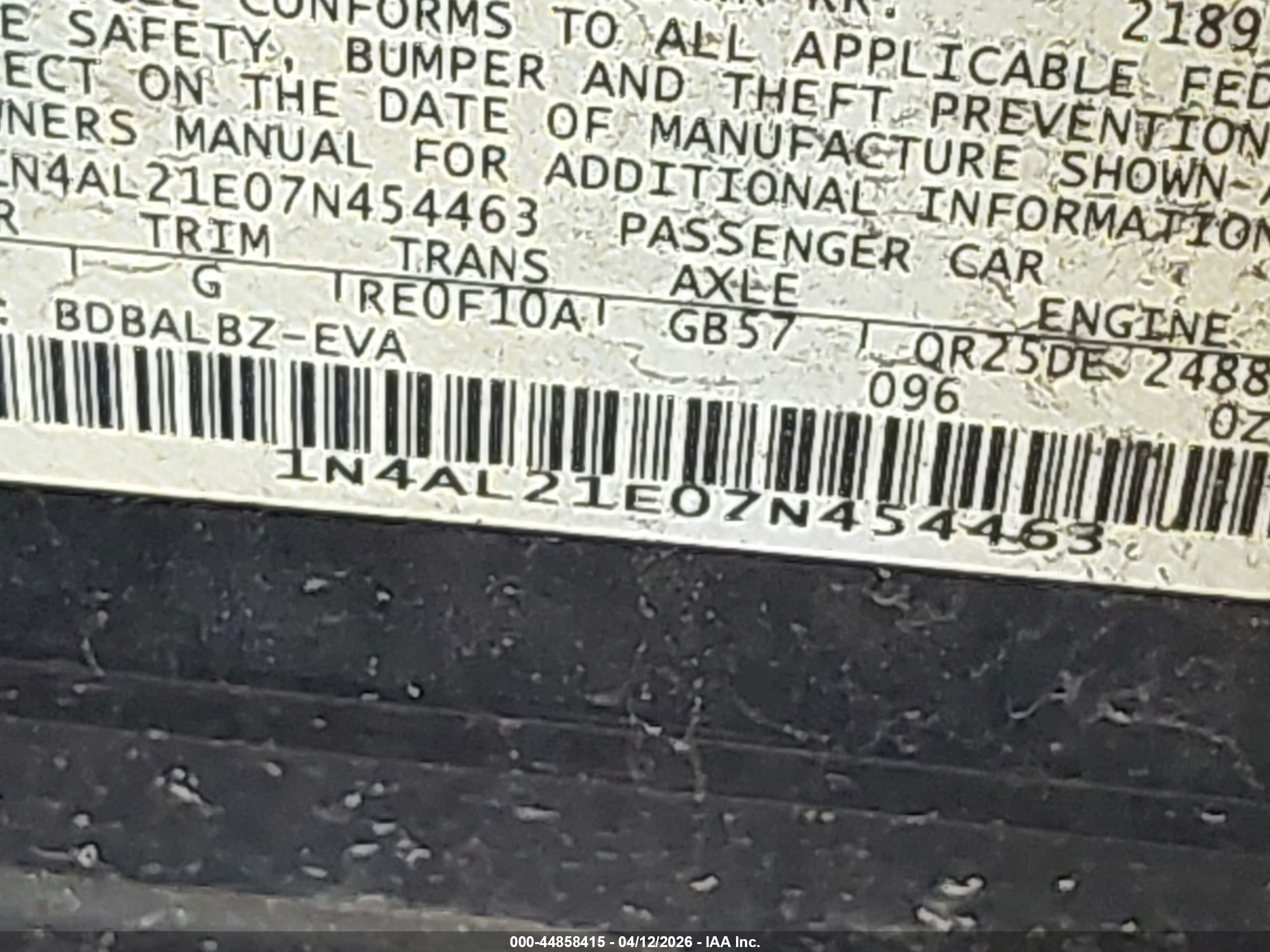 NISSAN ALTIMA image 9