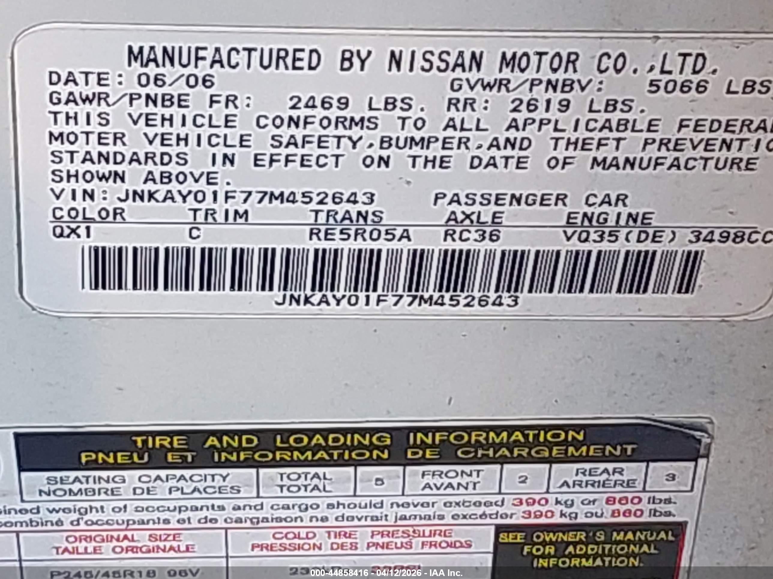 INFINITI M35X image 9