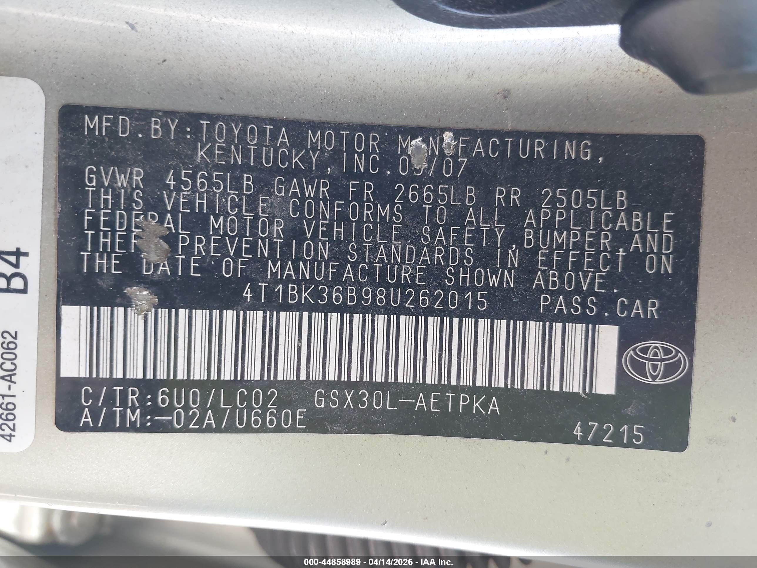 TOYOTA AVALON image 9