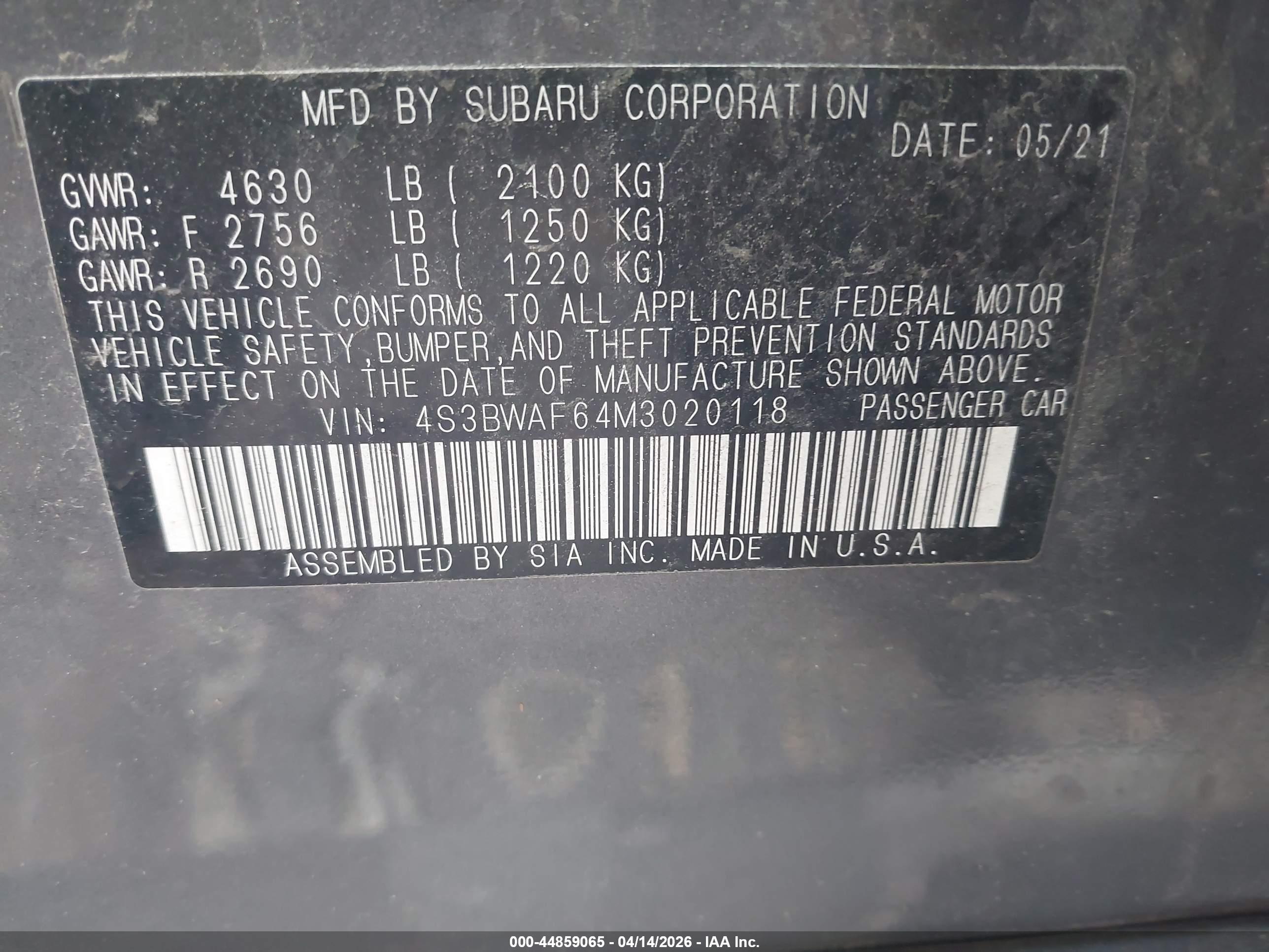 SUBARU LEGACY image 9