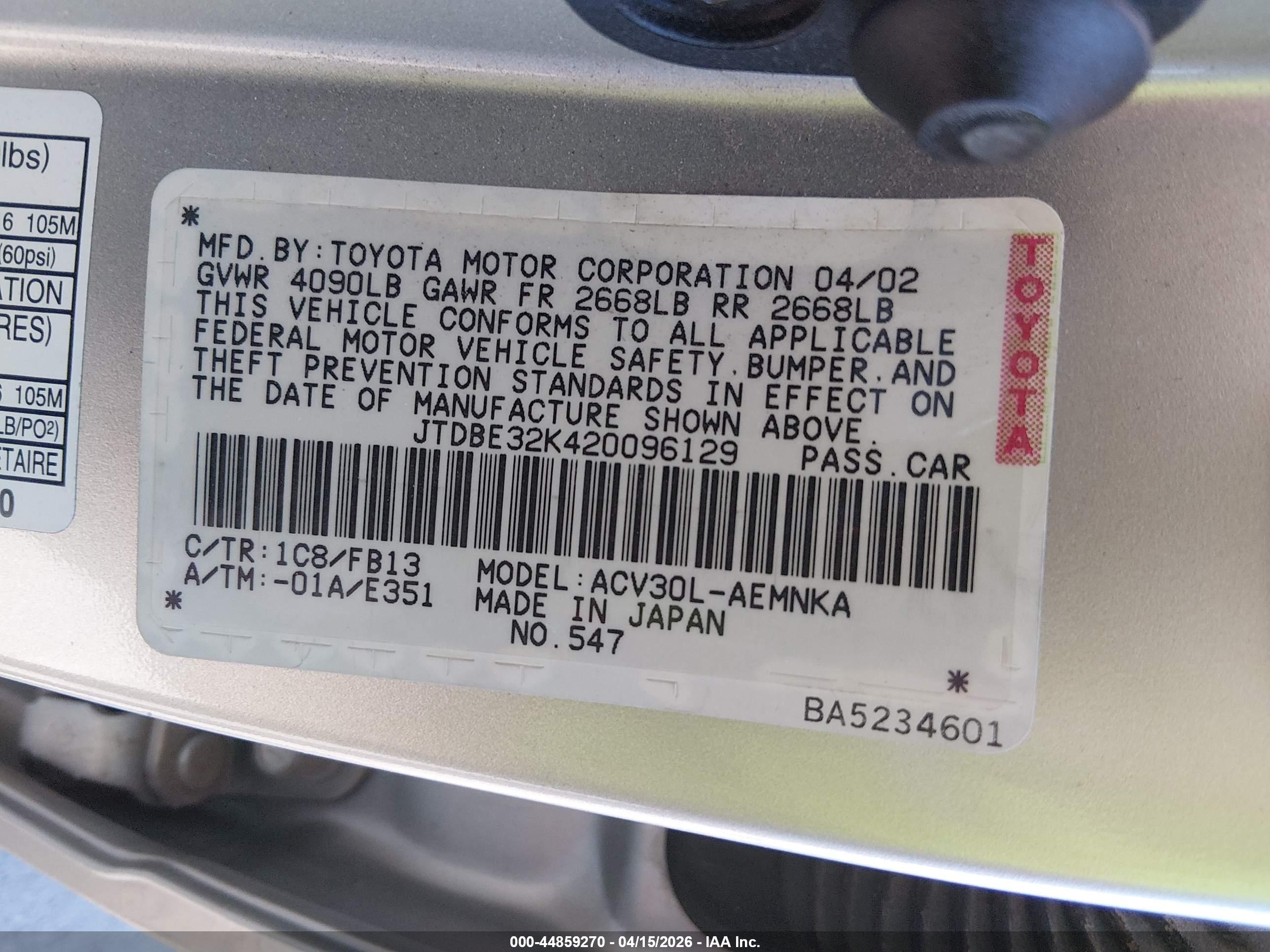 TOYOTA CAMRY image 9