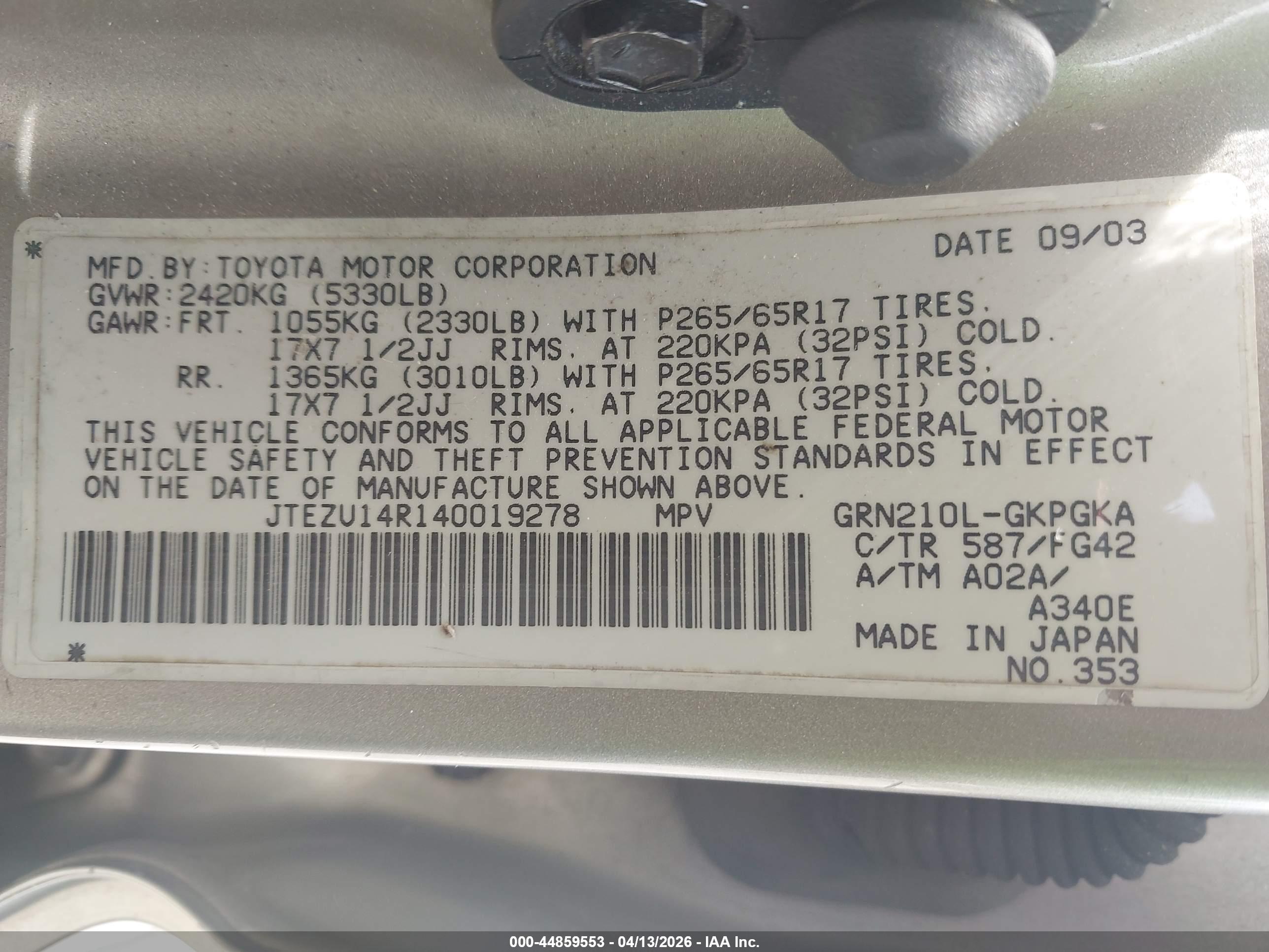 TOYOTA 4RUNNER image 9