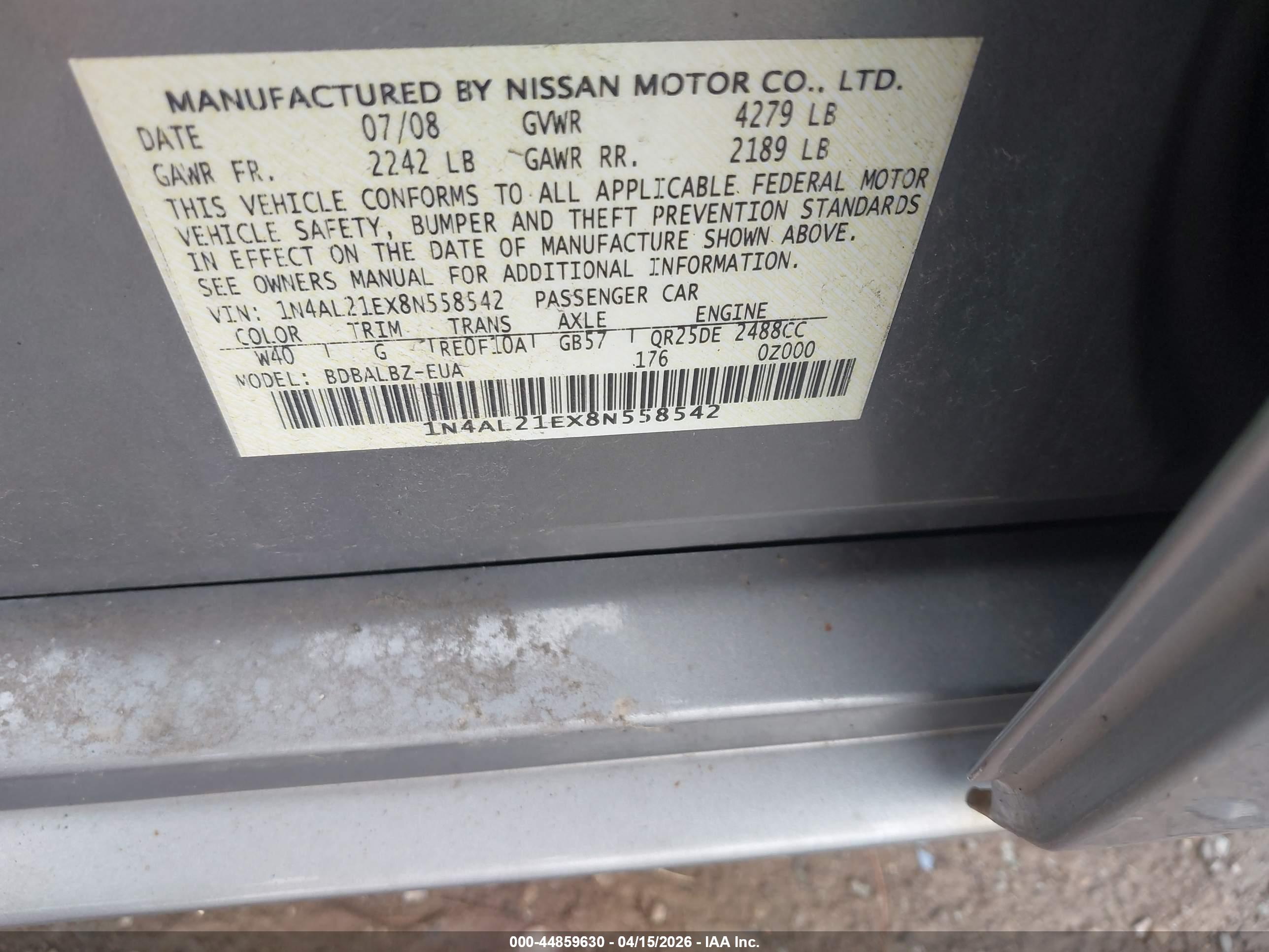 NISSAN ALTIMA image 9