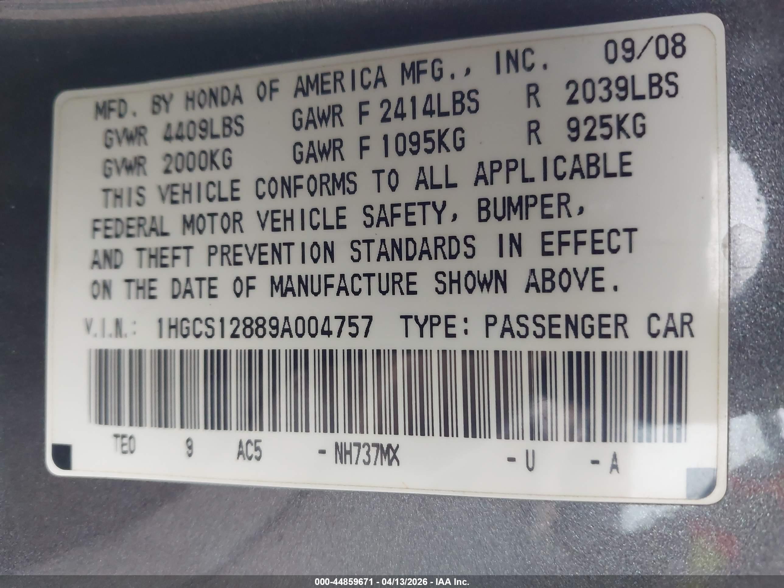 HONDA ACCORD image 9