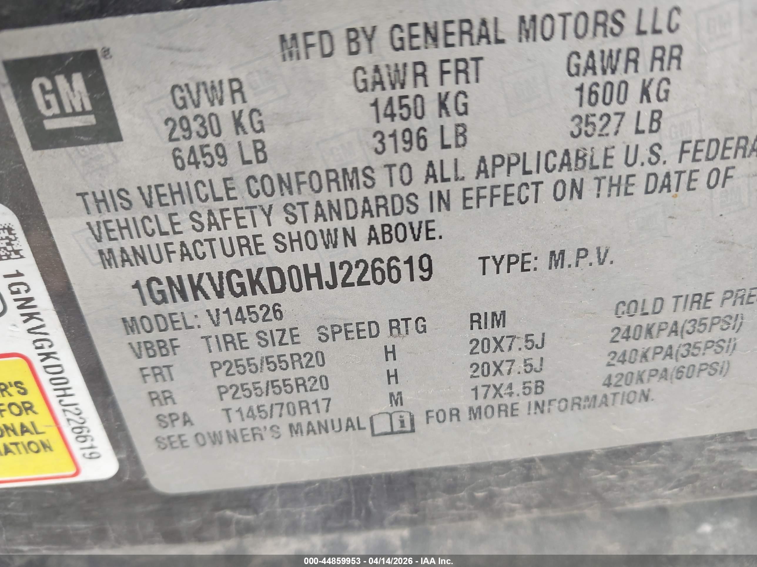 CHEVROLET TRAVERSE image 9