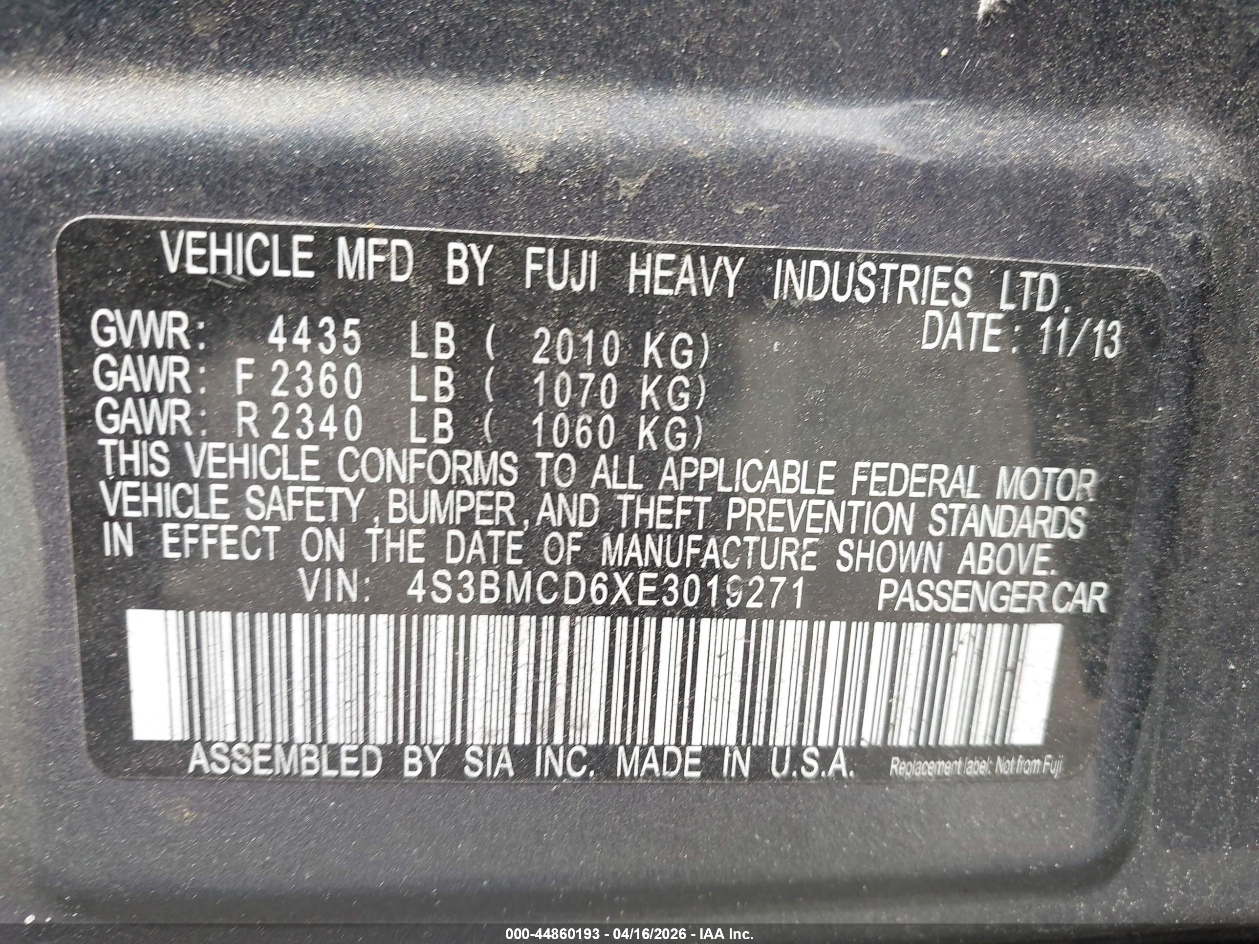 SUBARU LEGACY image 9