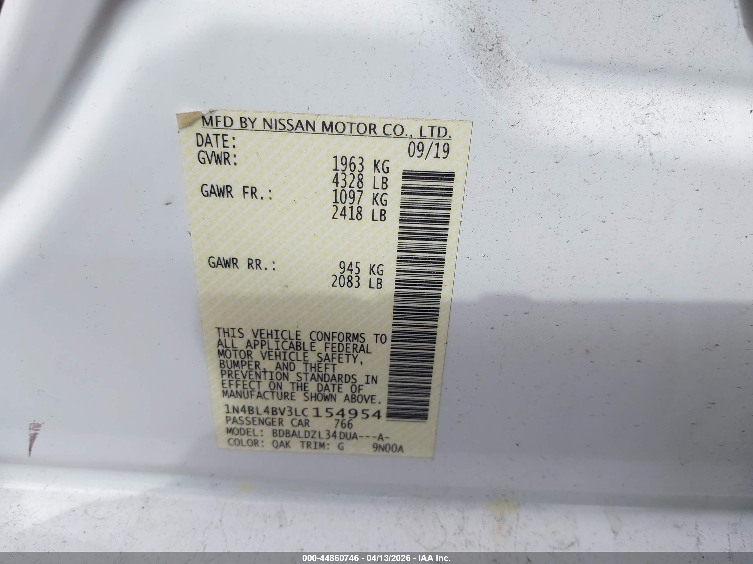 NISSAN ALTIMA image 9
