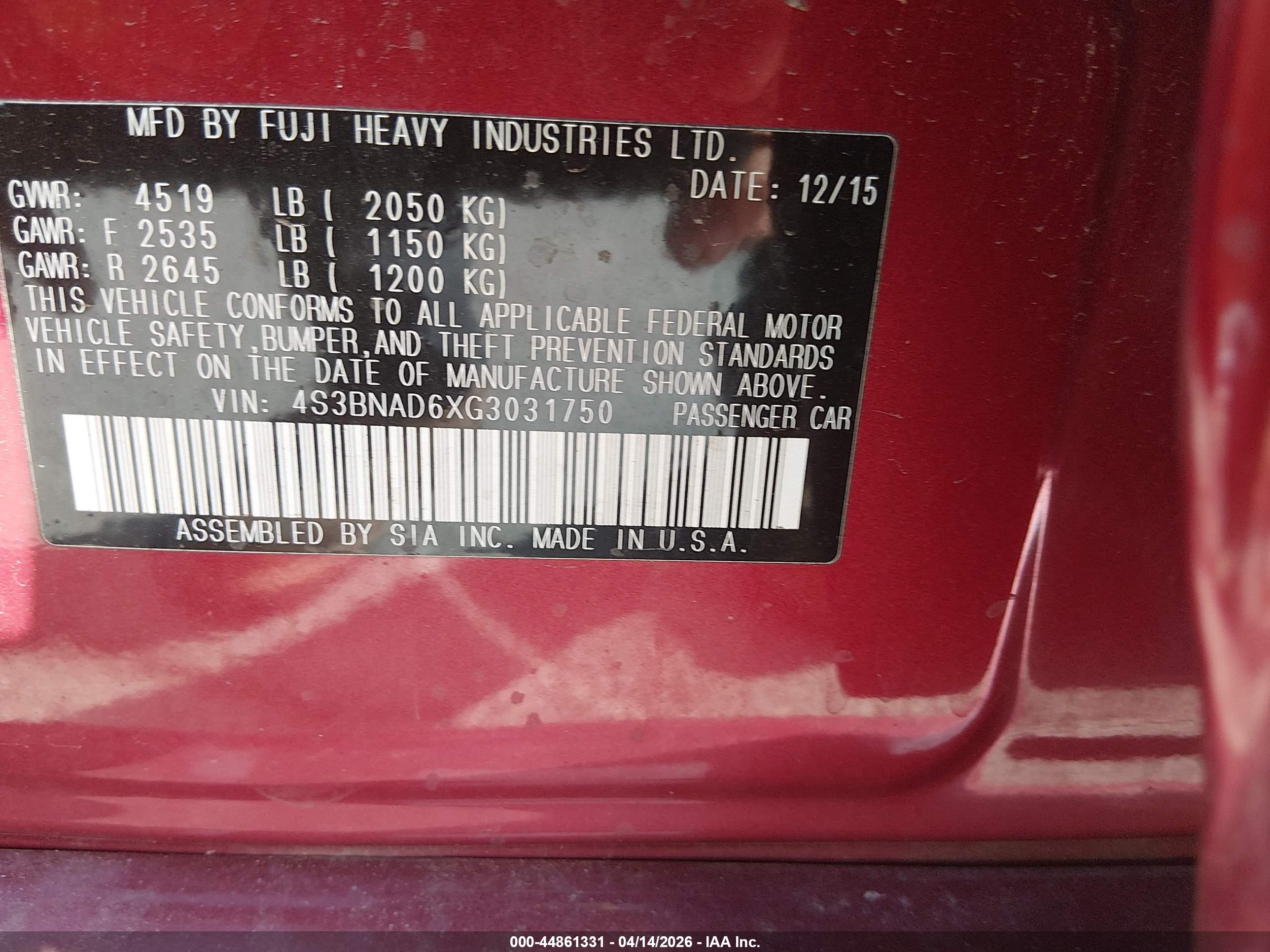 SUBARU LEGACY image 9