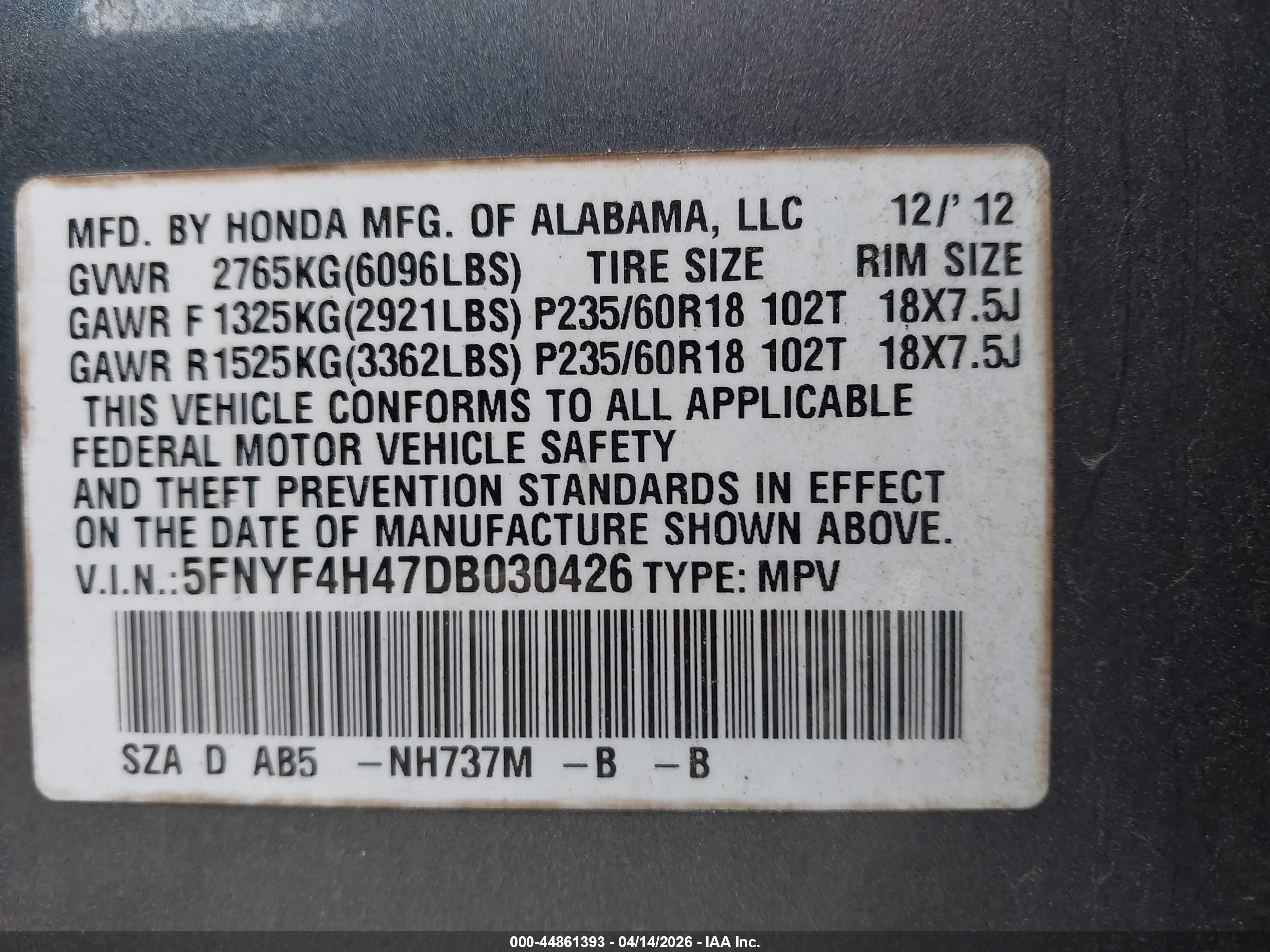HONDA PILOT image 9