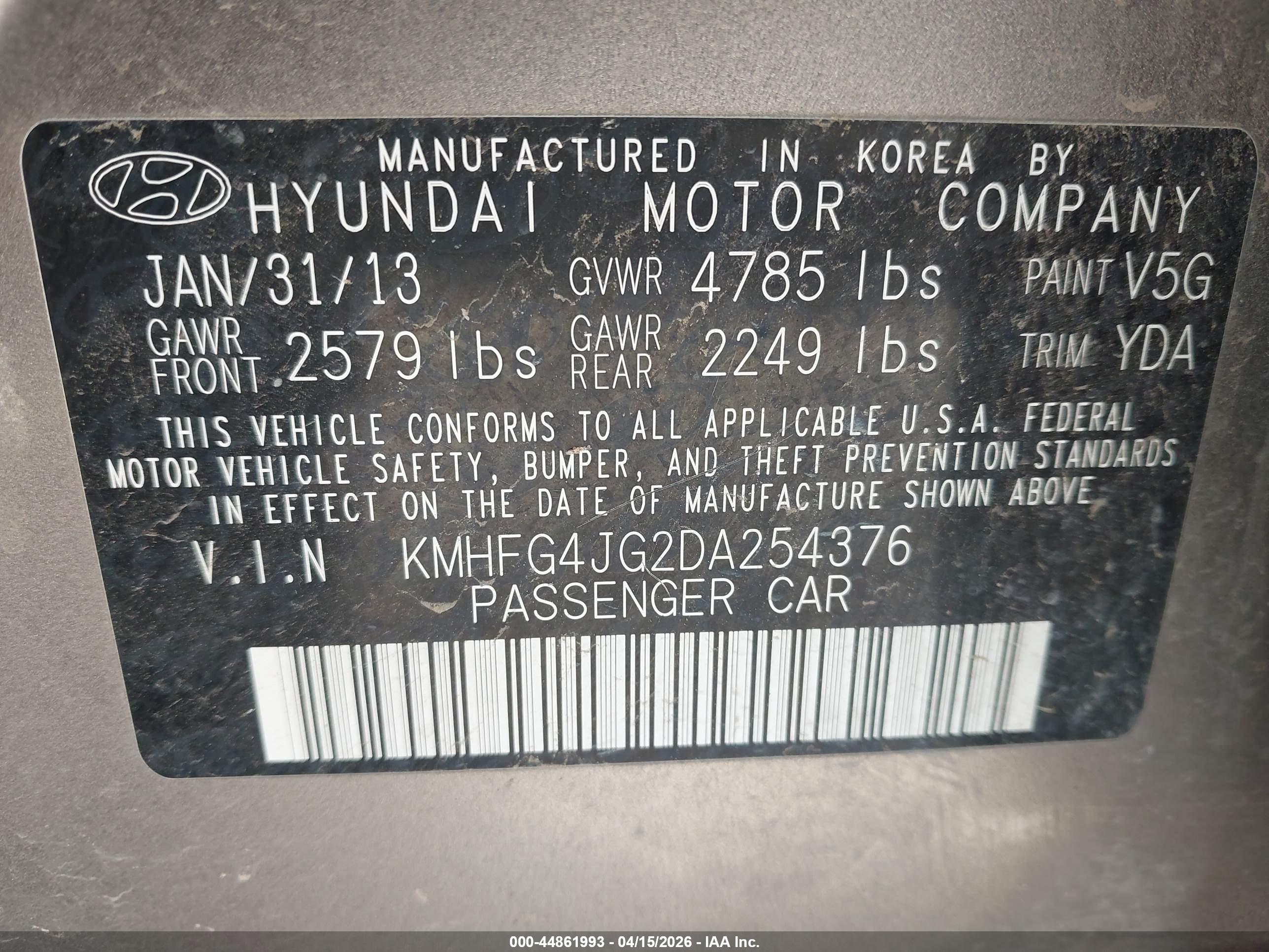 HYUNDAI AZERA image 9