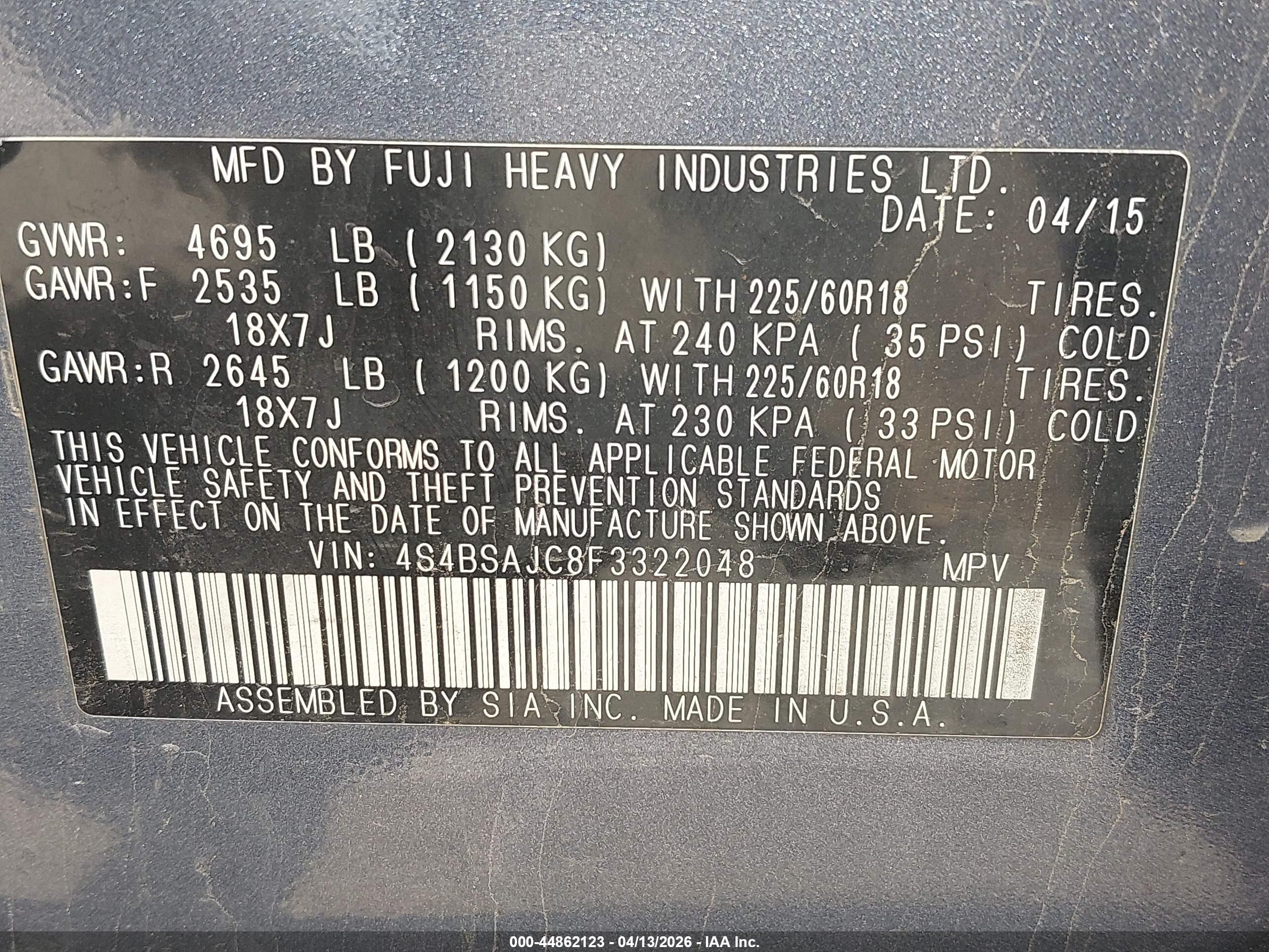 SUBARU OUTBACK image 9