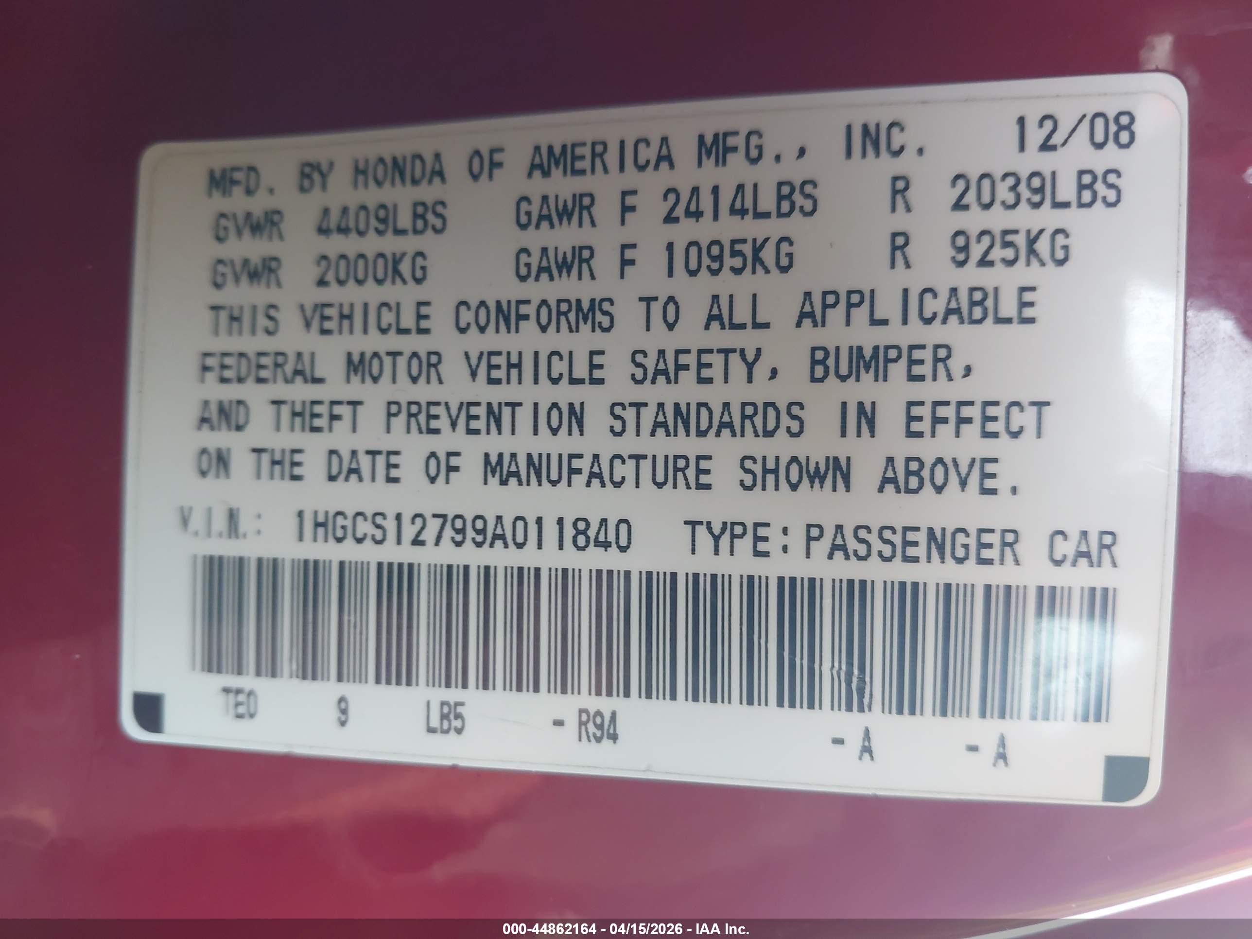 HONDA ACCORD image 9