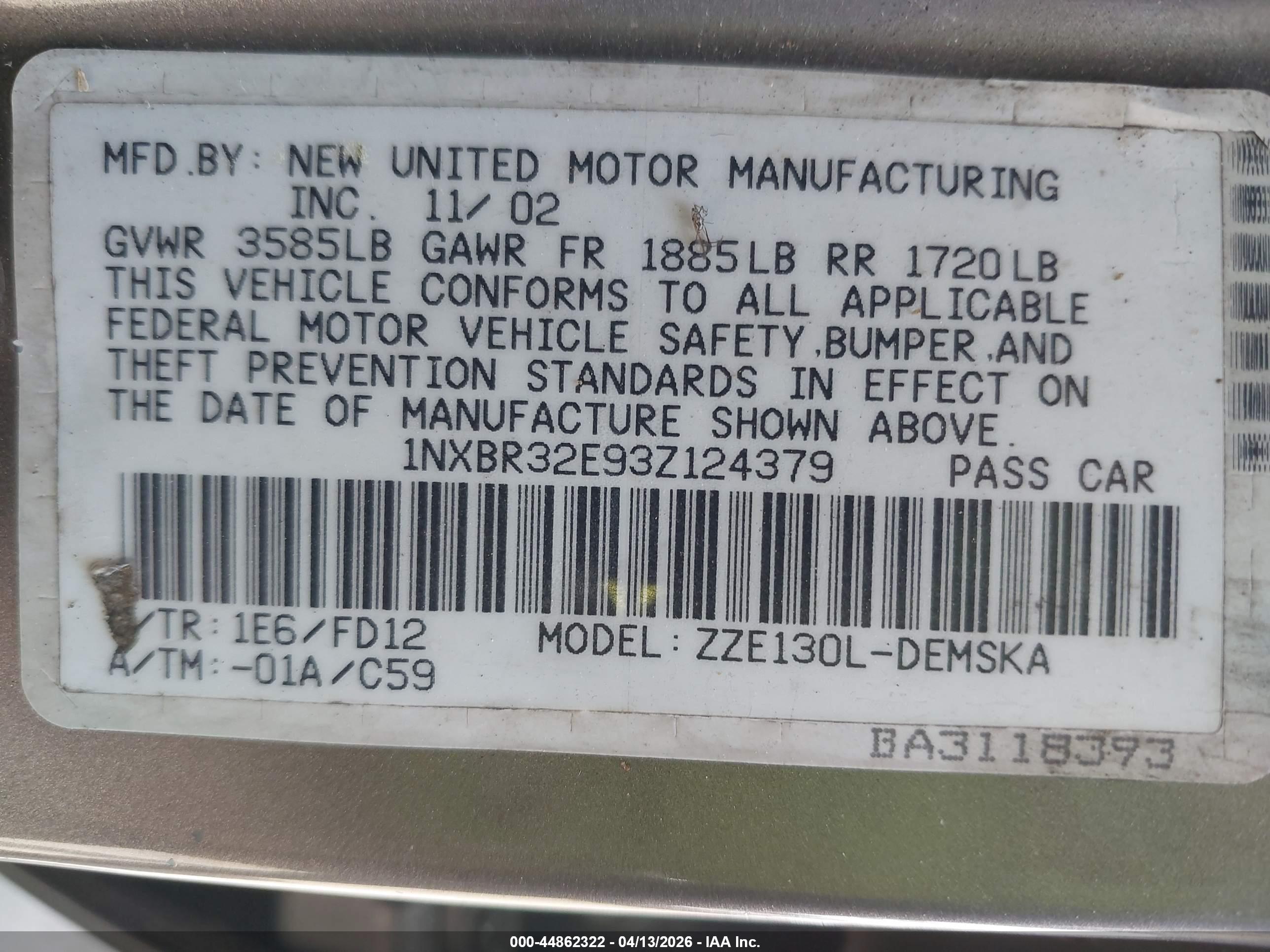 TOYOTA COROLLA image 9