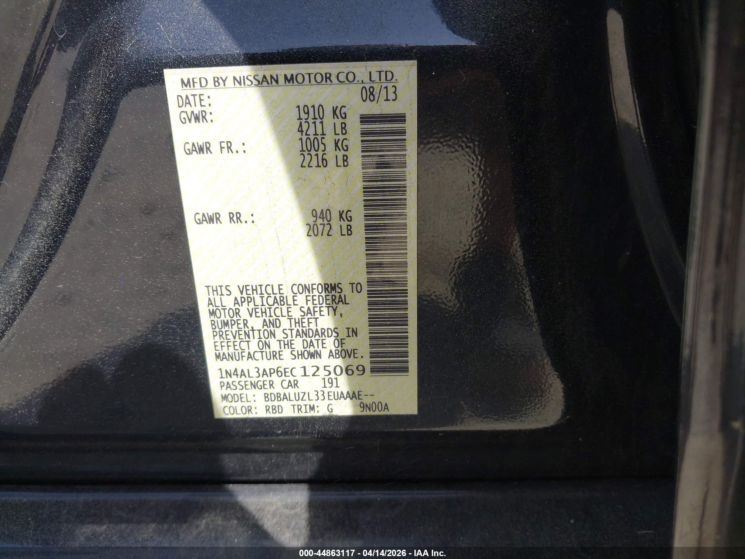 NISSAN ALTIMA image 9