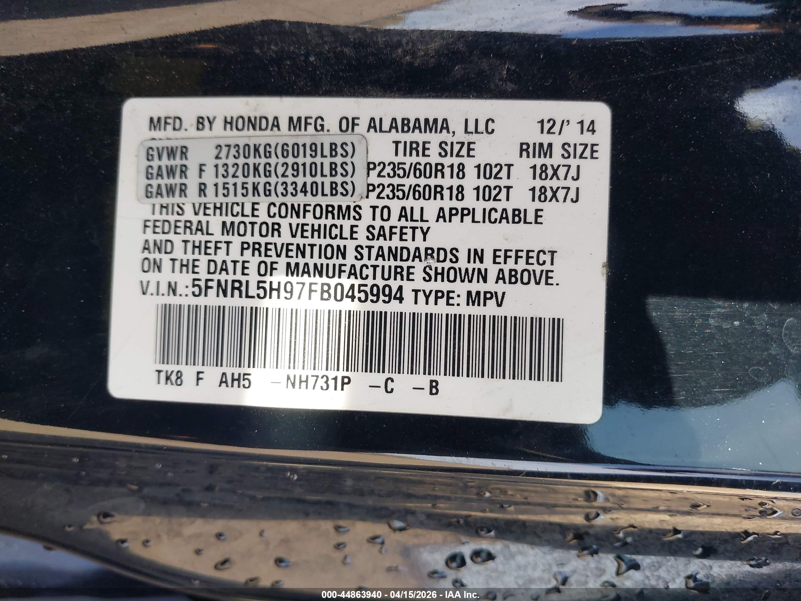 HONDA ODYSSEY image 9