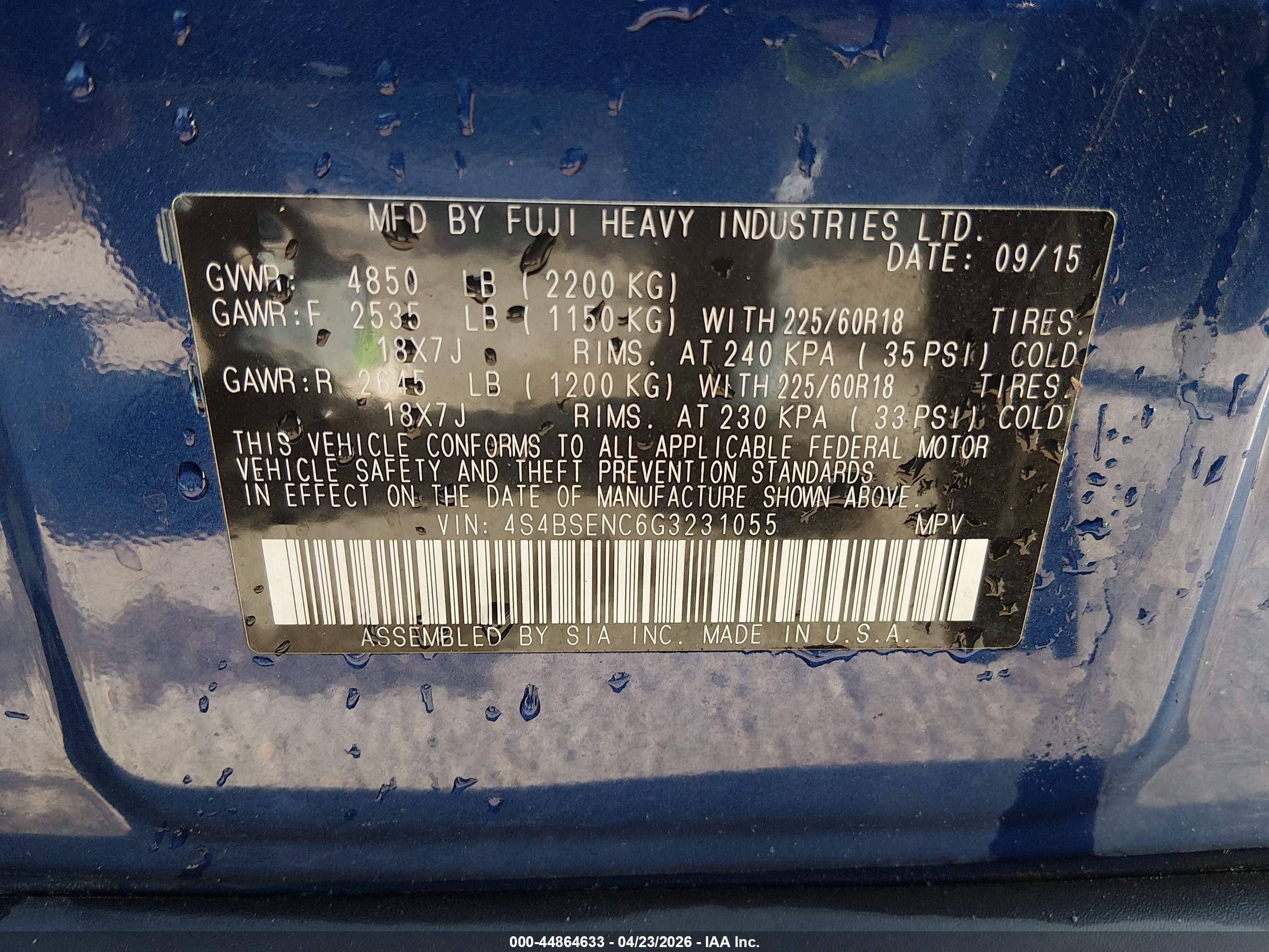 SUBARU OUTBACK image 9