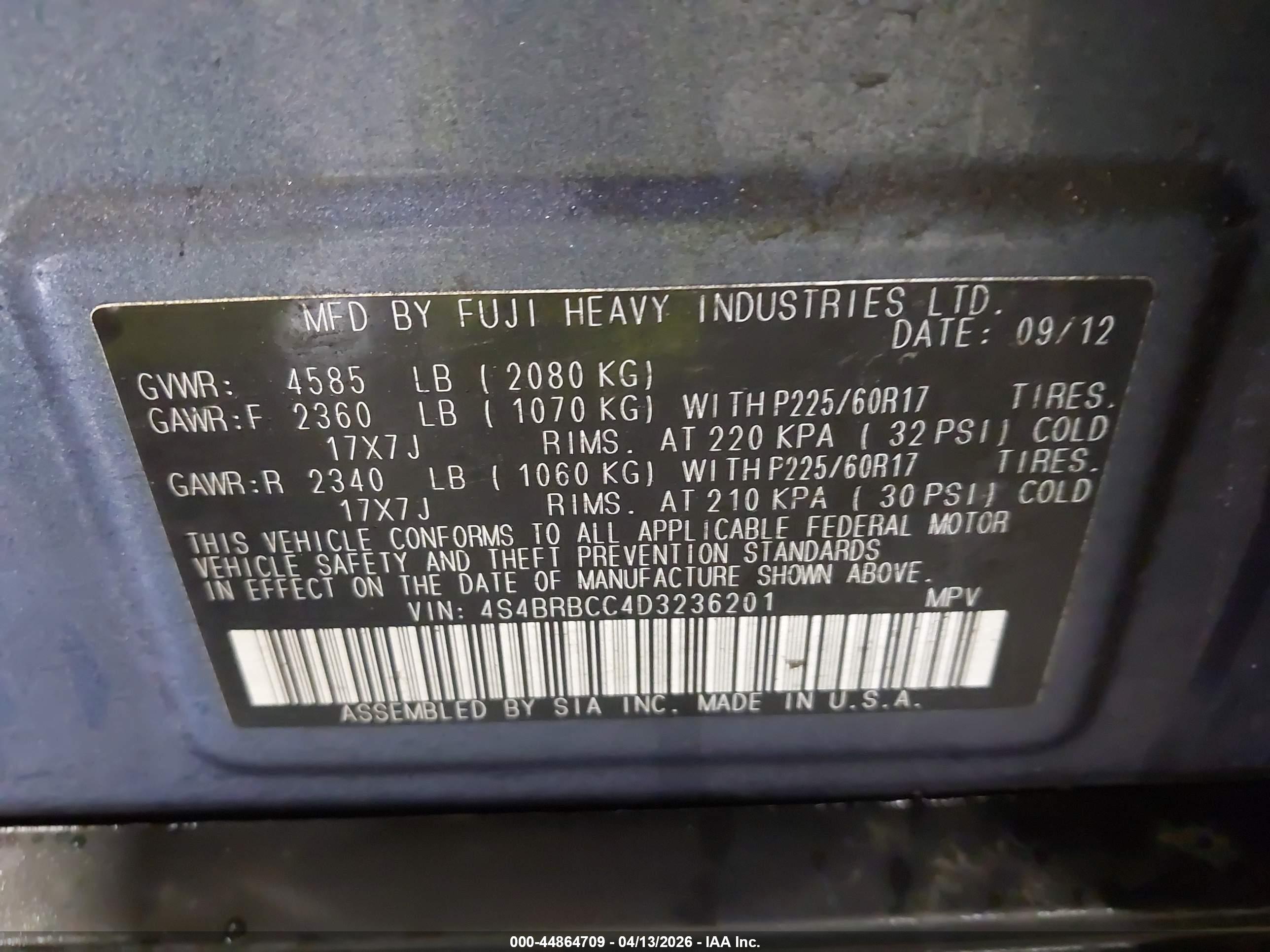 SUBARU OUTBACK image 9