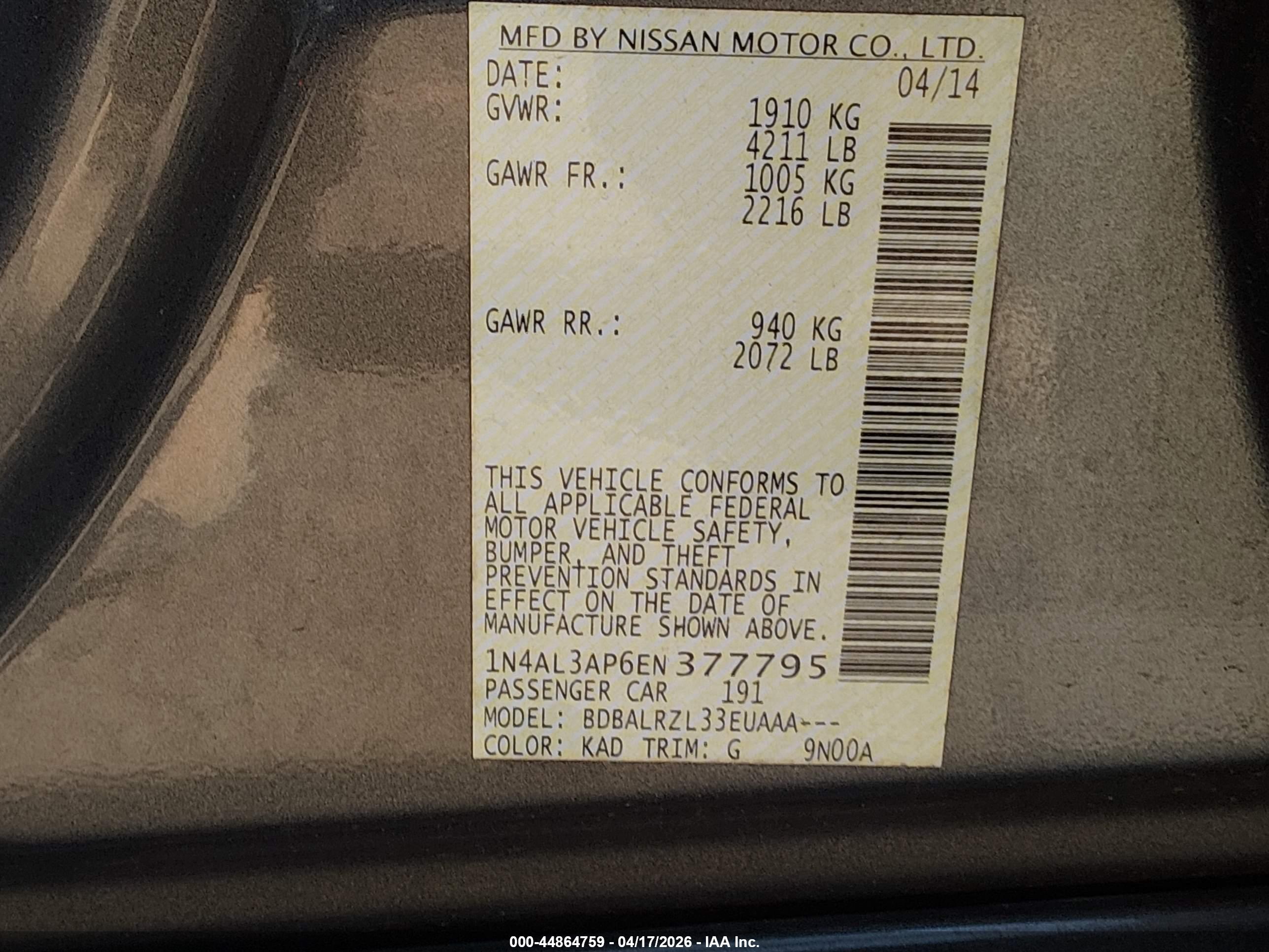NISSAN ALTIMA image 9