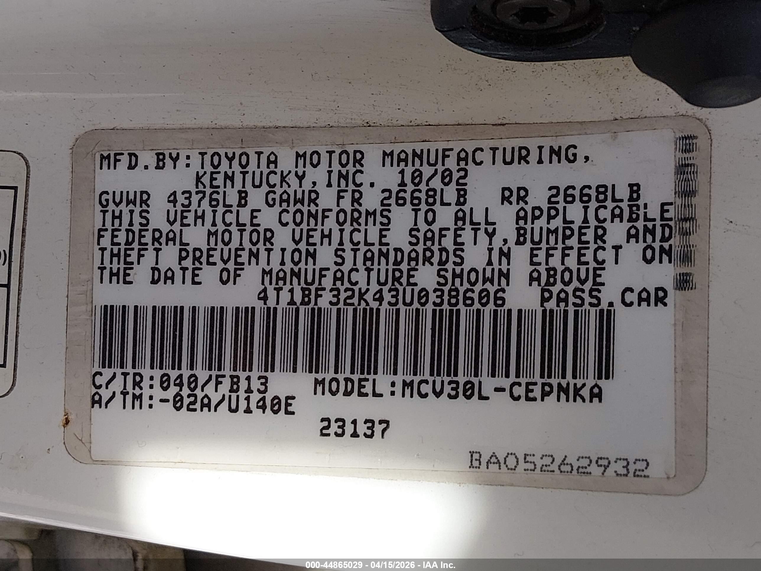 TOYOTA CAMRY image 9