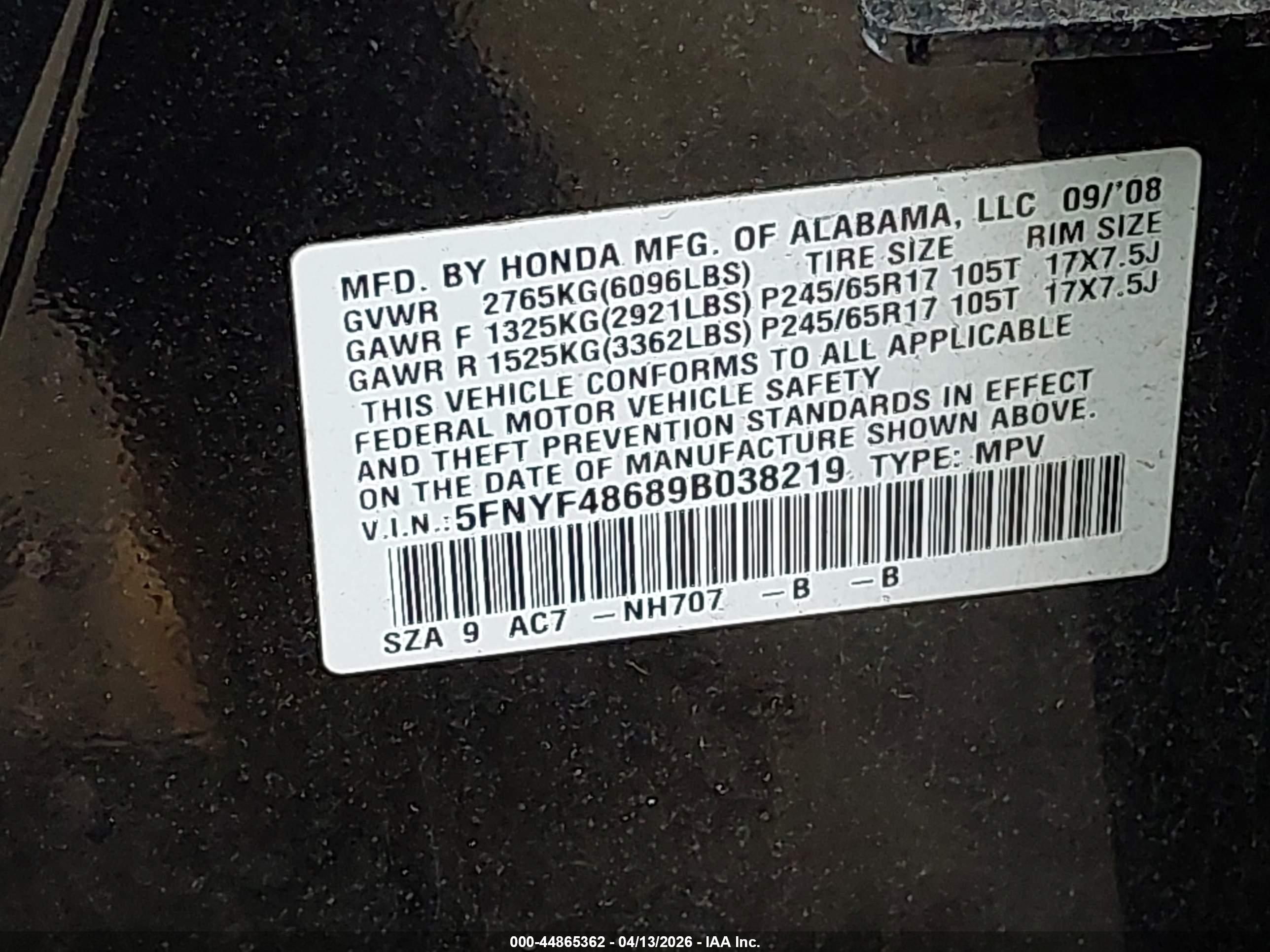 HONDA PILOT image 9