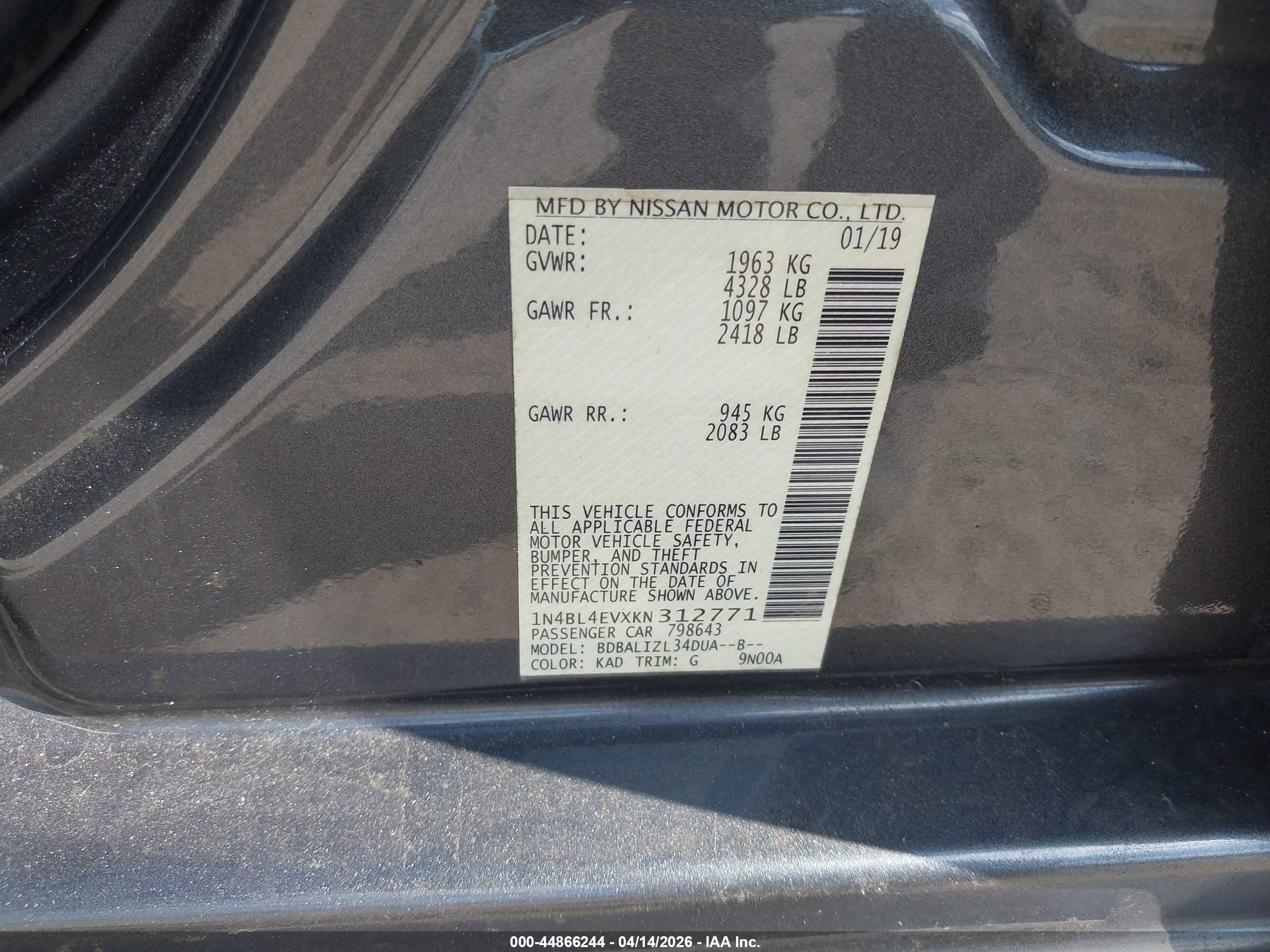 NISSAN ALTIMA image 9