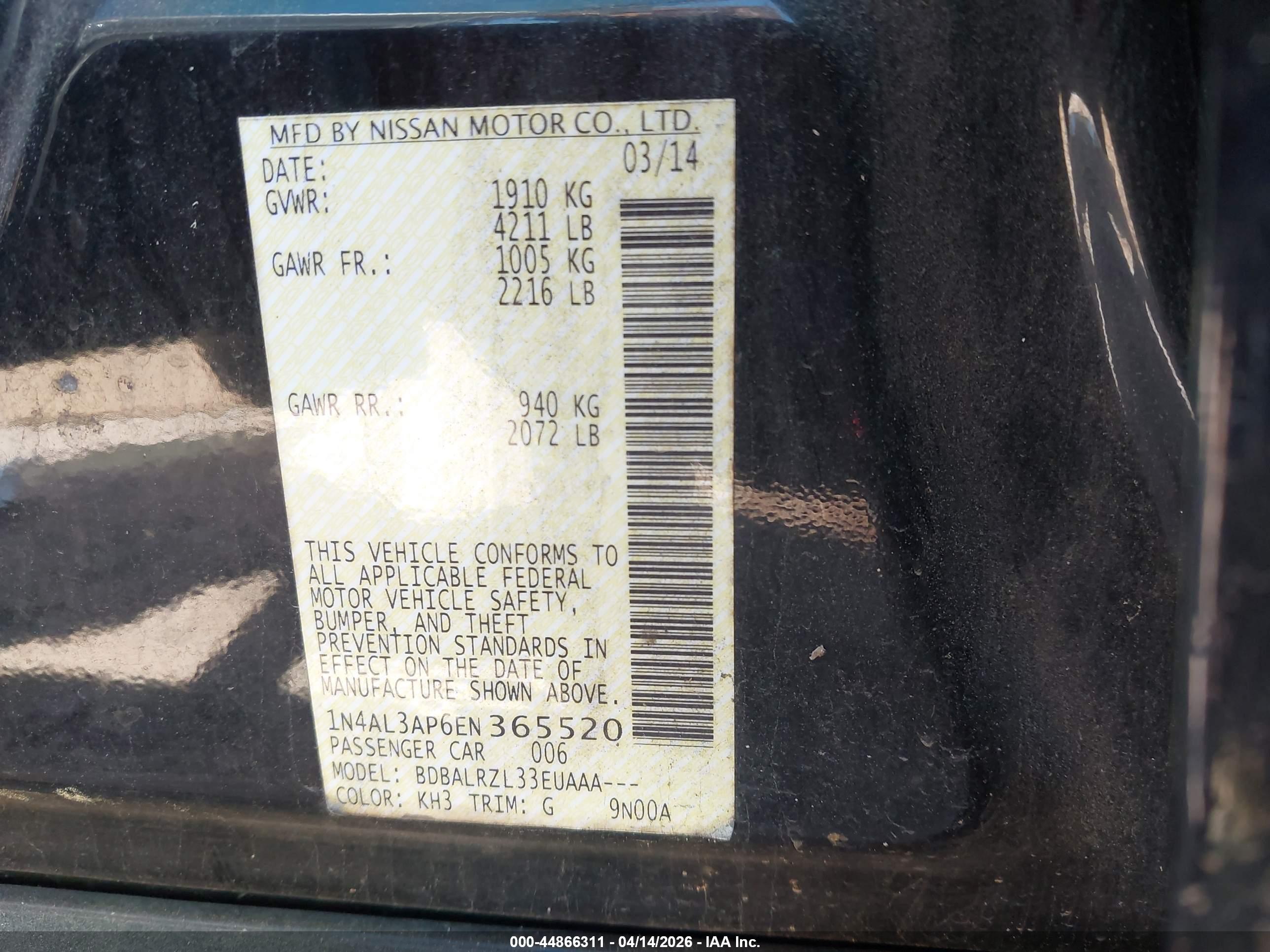 NISSAN ALTIMA image 9