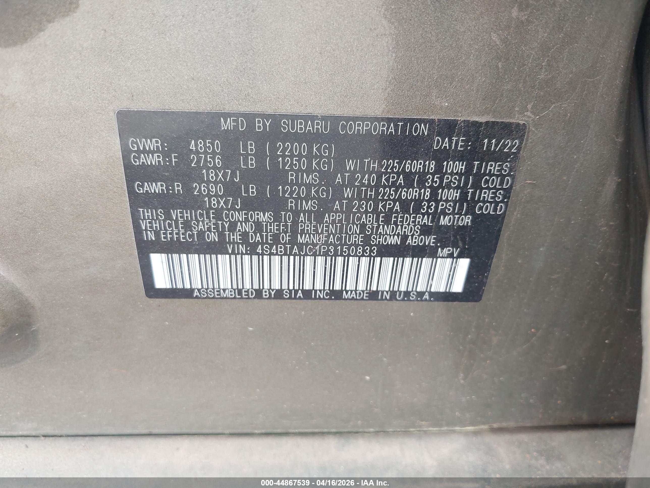 SUBARU OUTBACK image 9