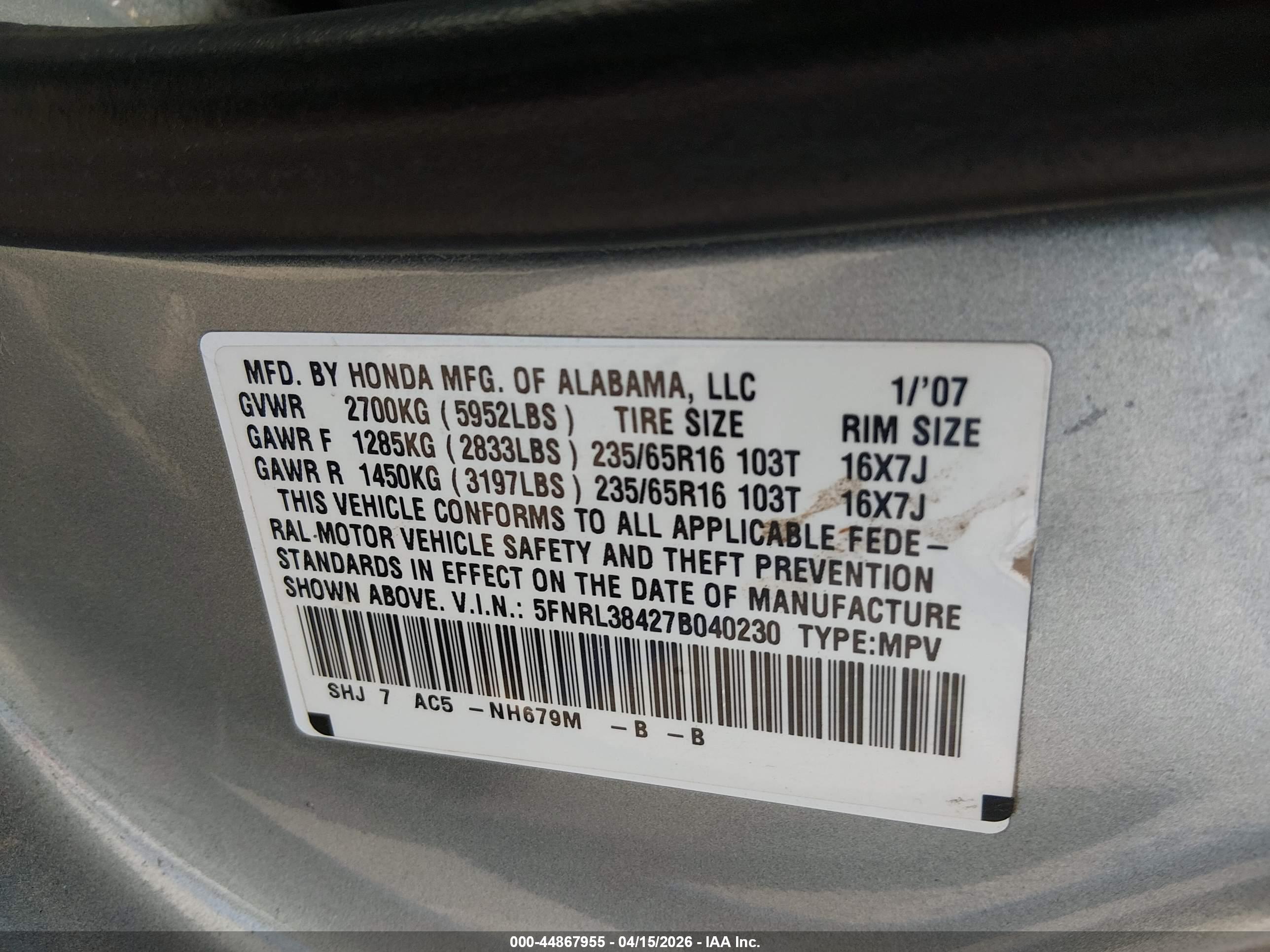 HONDA ODYSSEY image 9