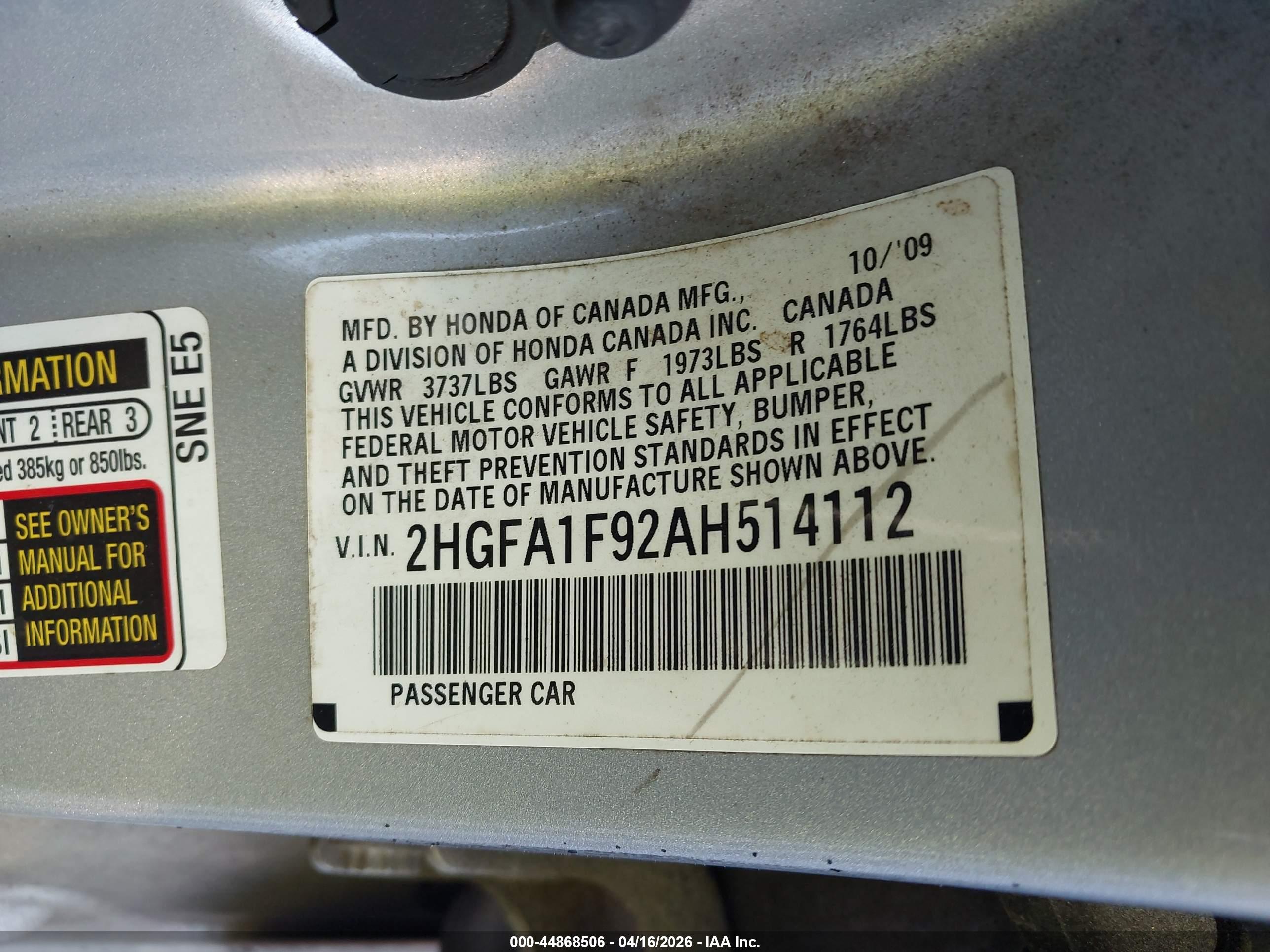 HONDA CIVIC image 9
