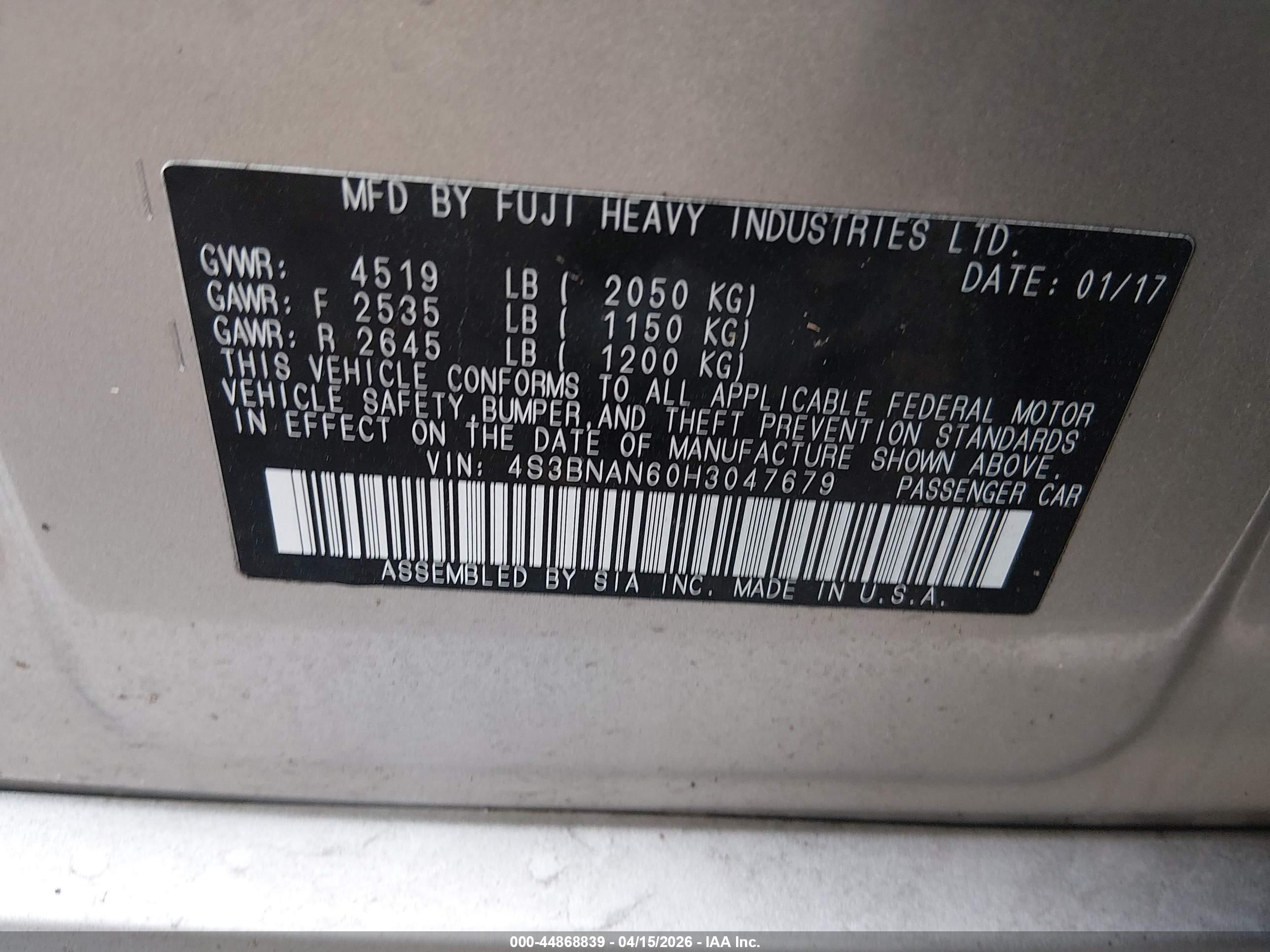 SUBARU LEGACY image 9