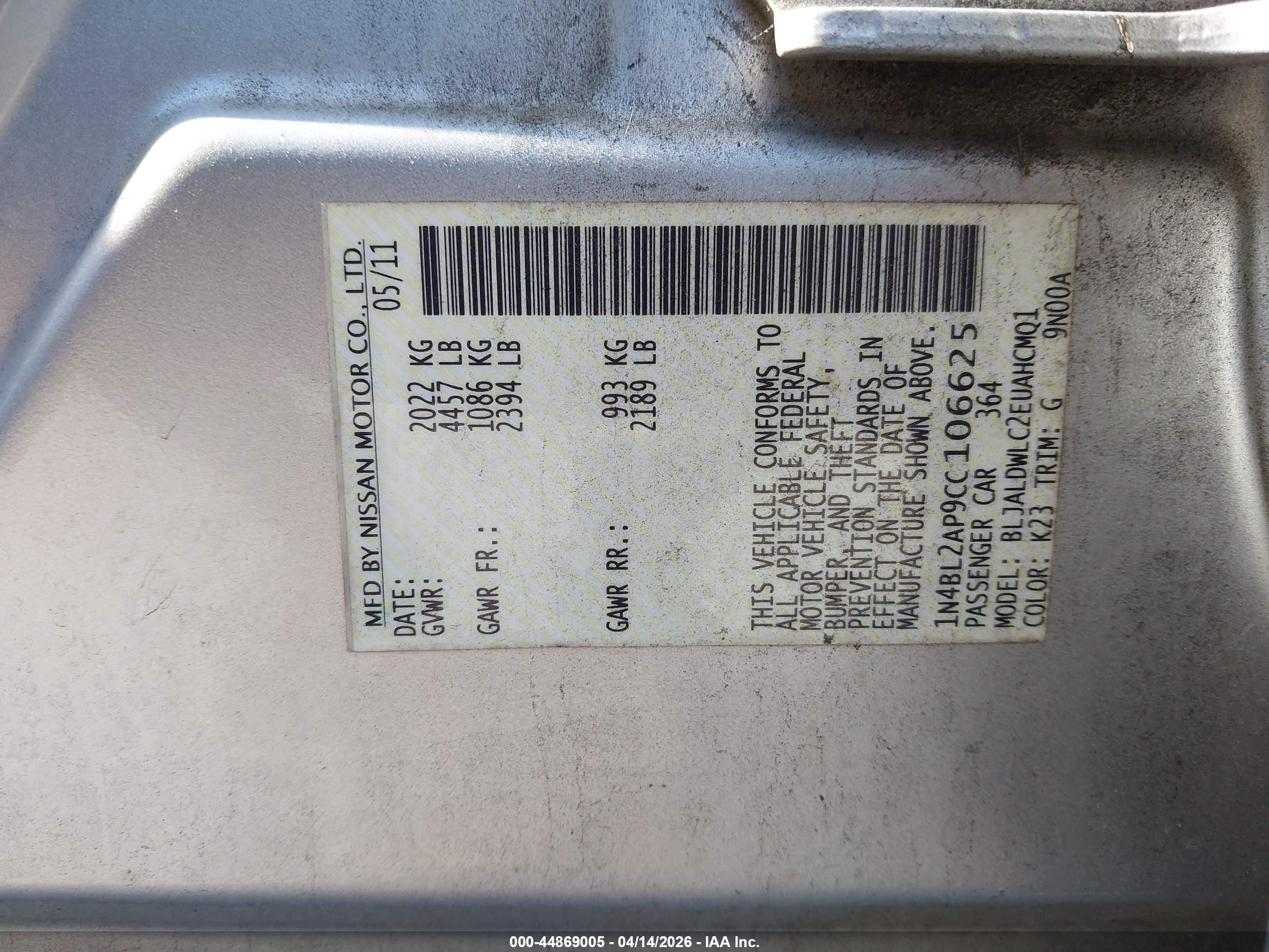 NISSAN ALTIMA image 9