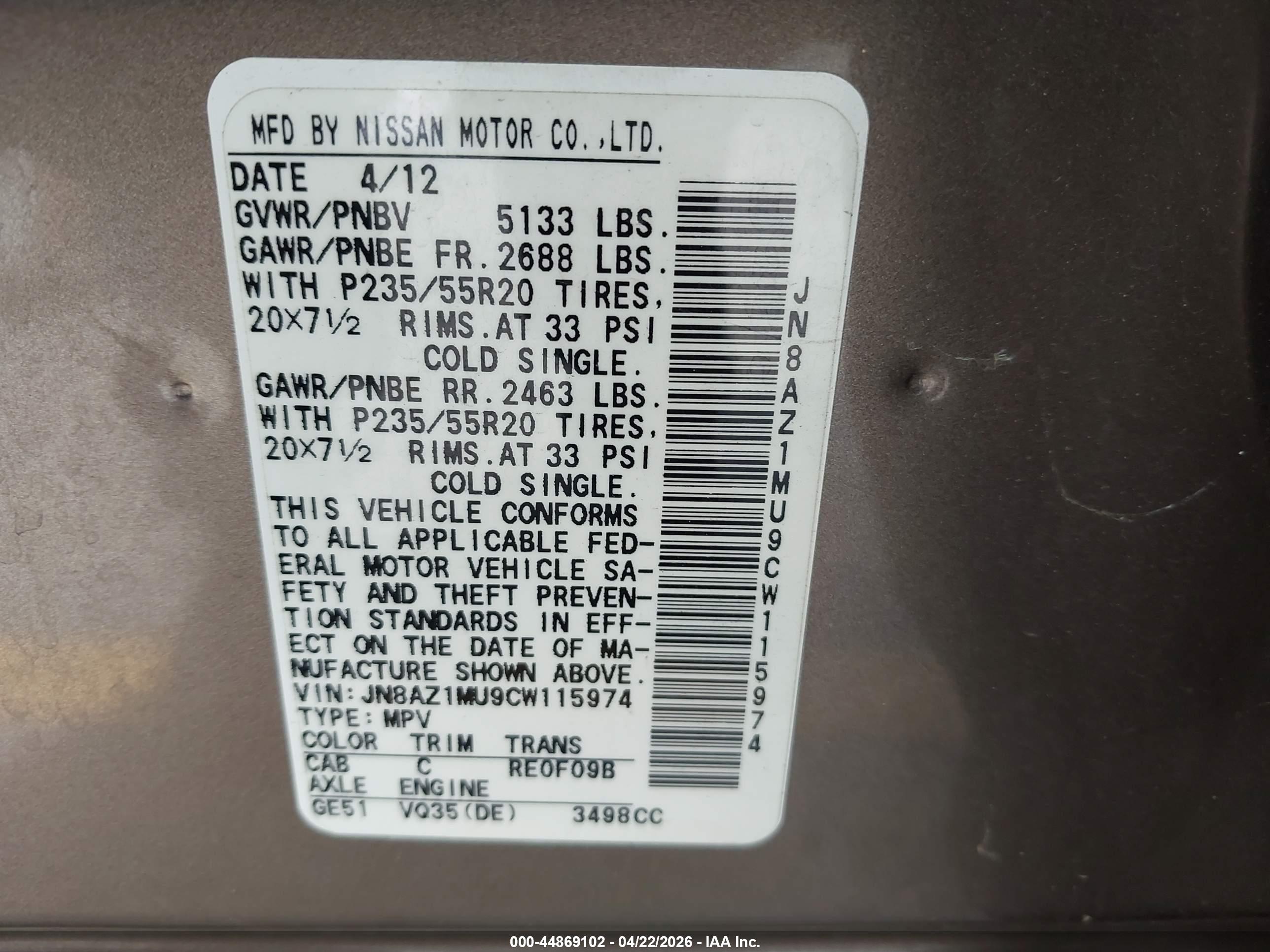 NISSAN MURANO image 9