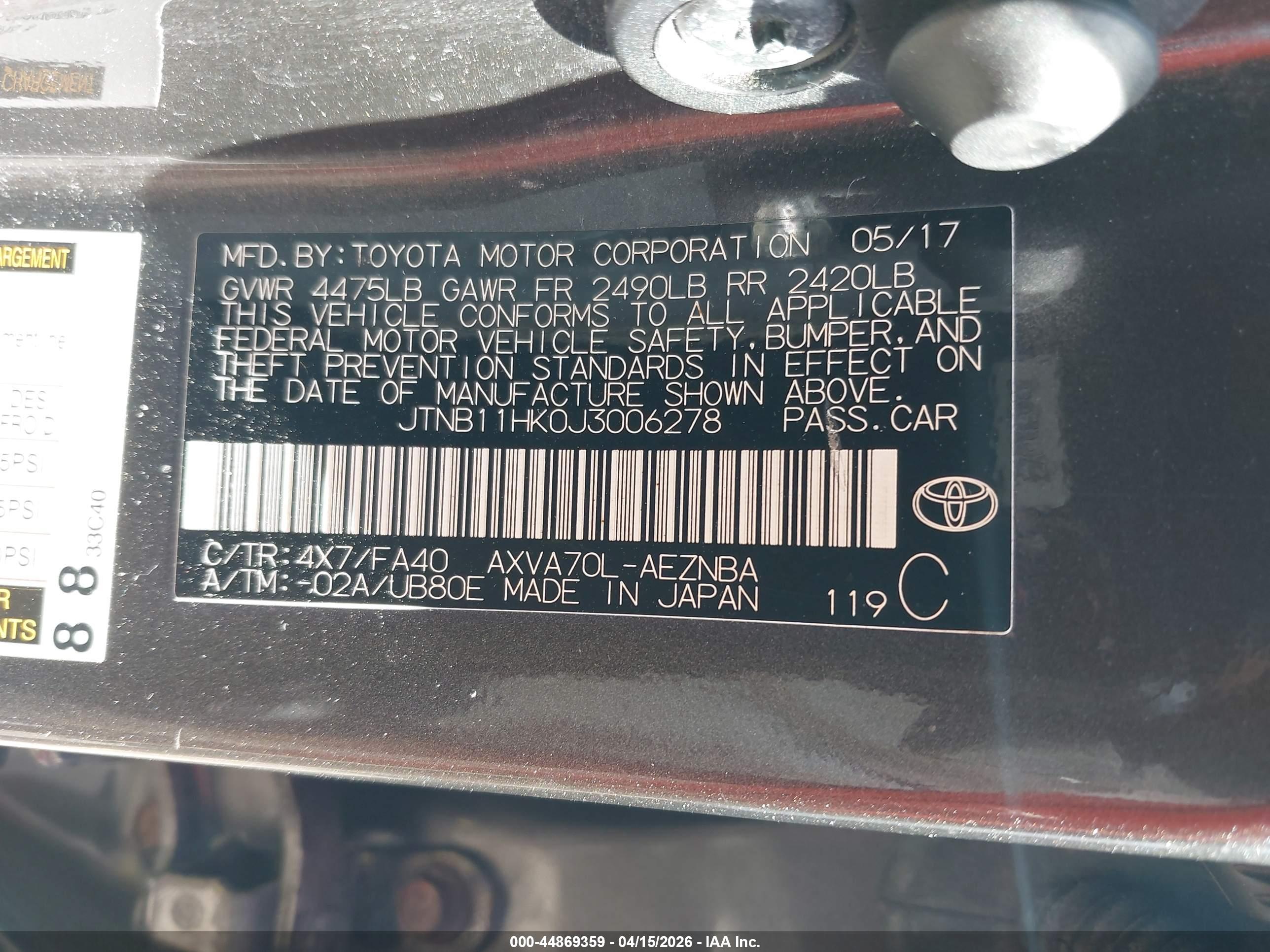 TOYOTA CAMRY image 9