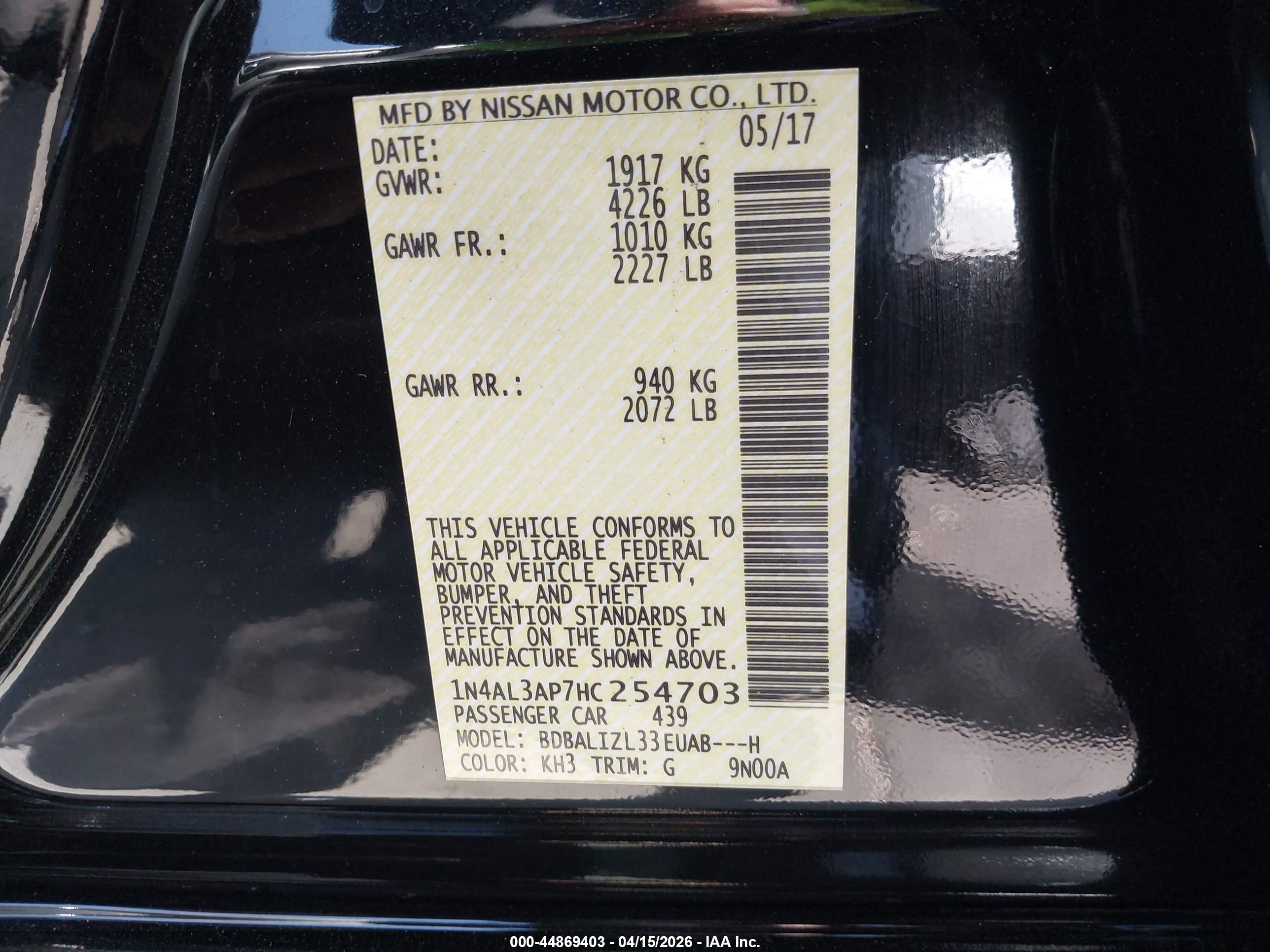 NISSAN ALTIMA image 9
