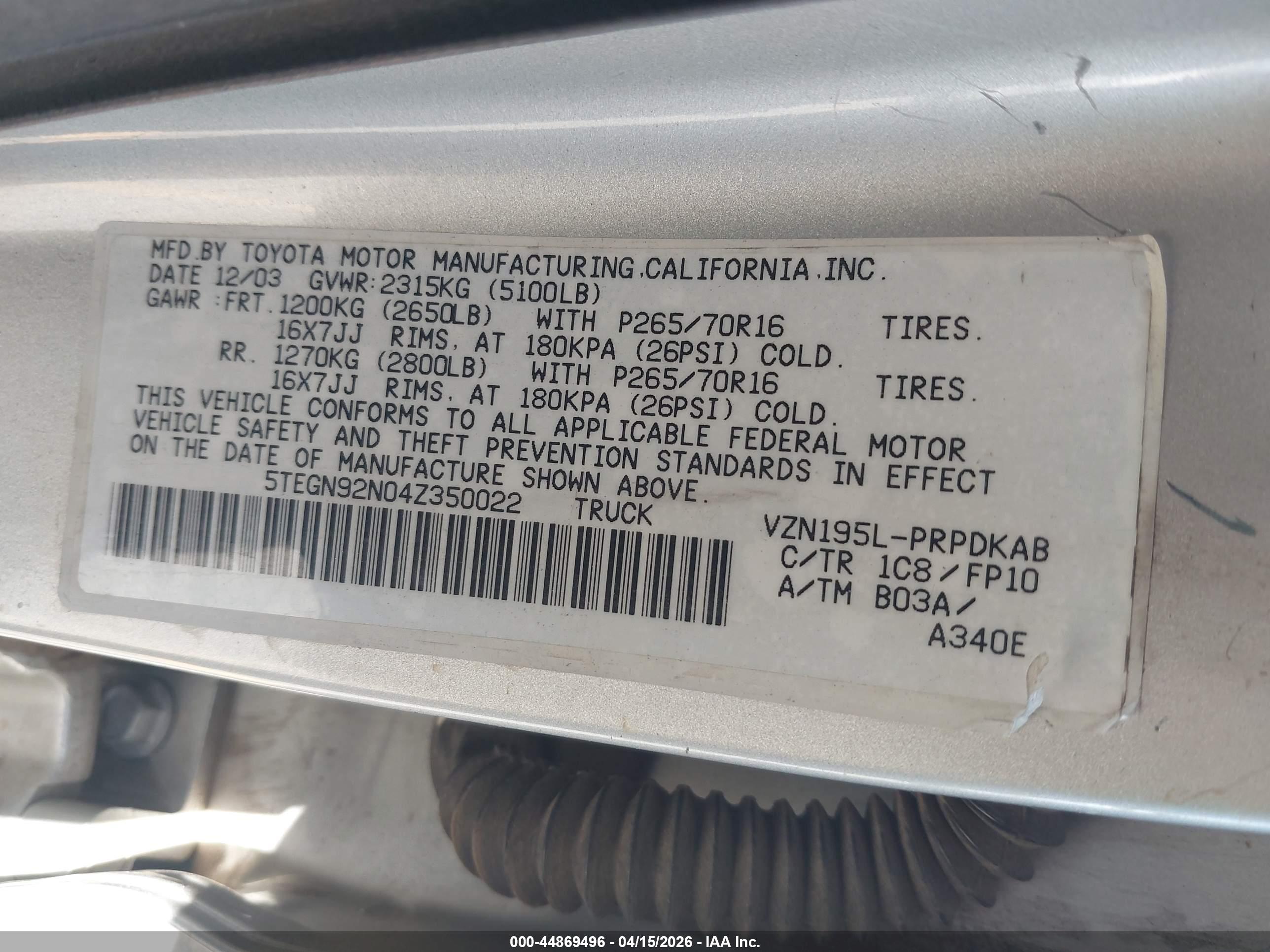 TOYOTA TACOMA image 9