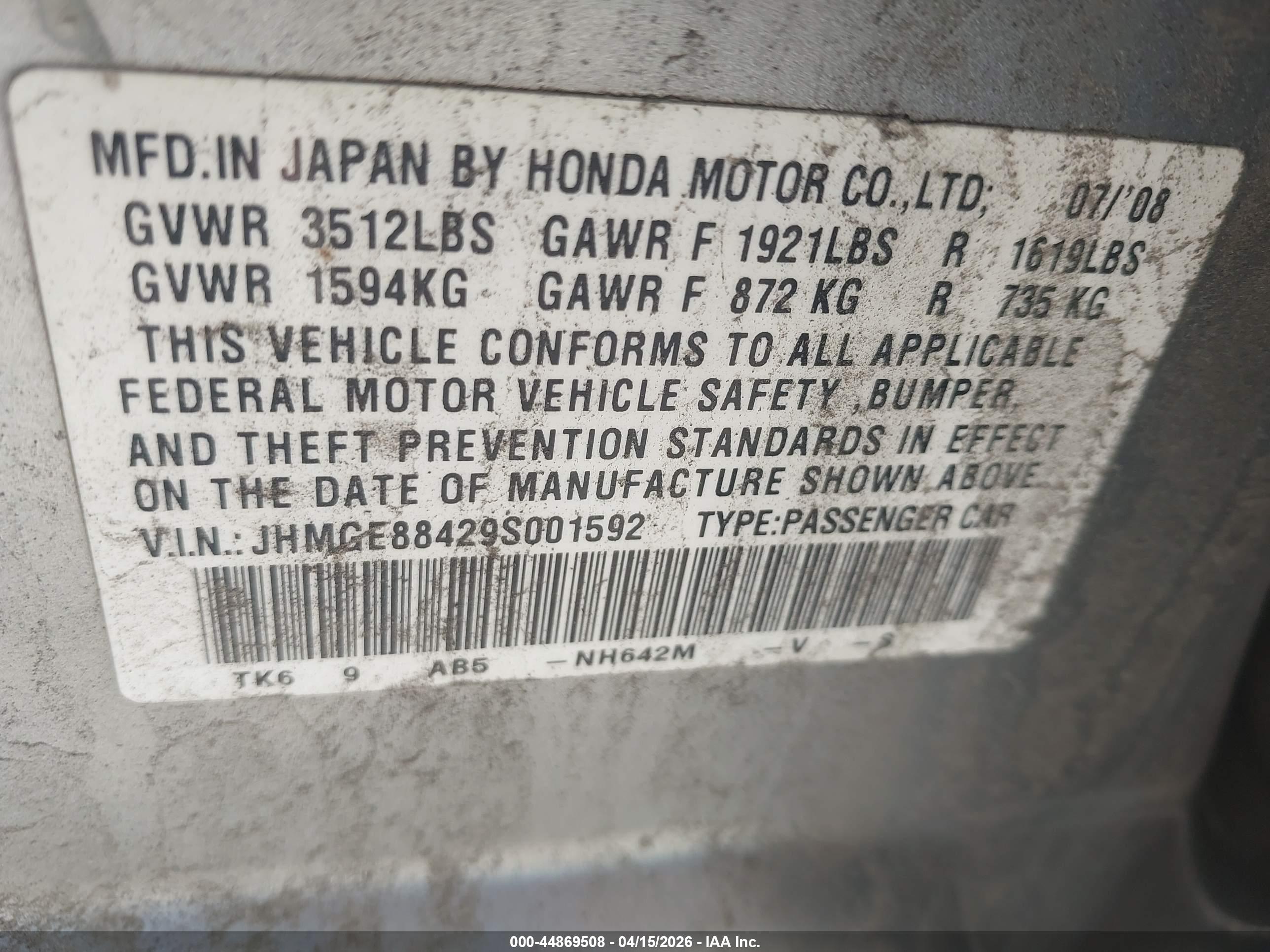 HONDA FIT image 9