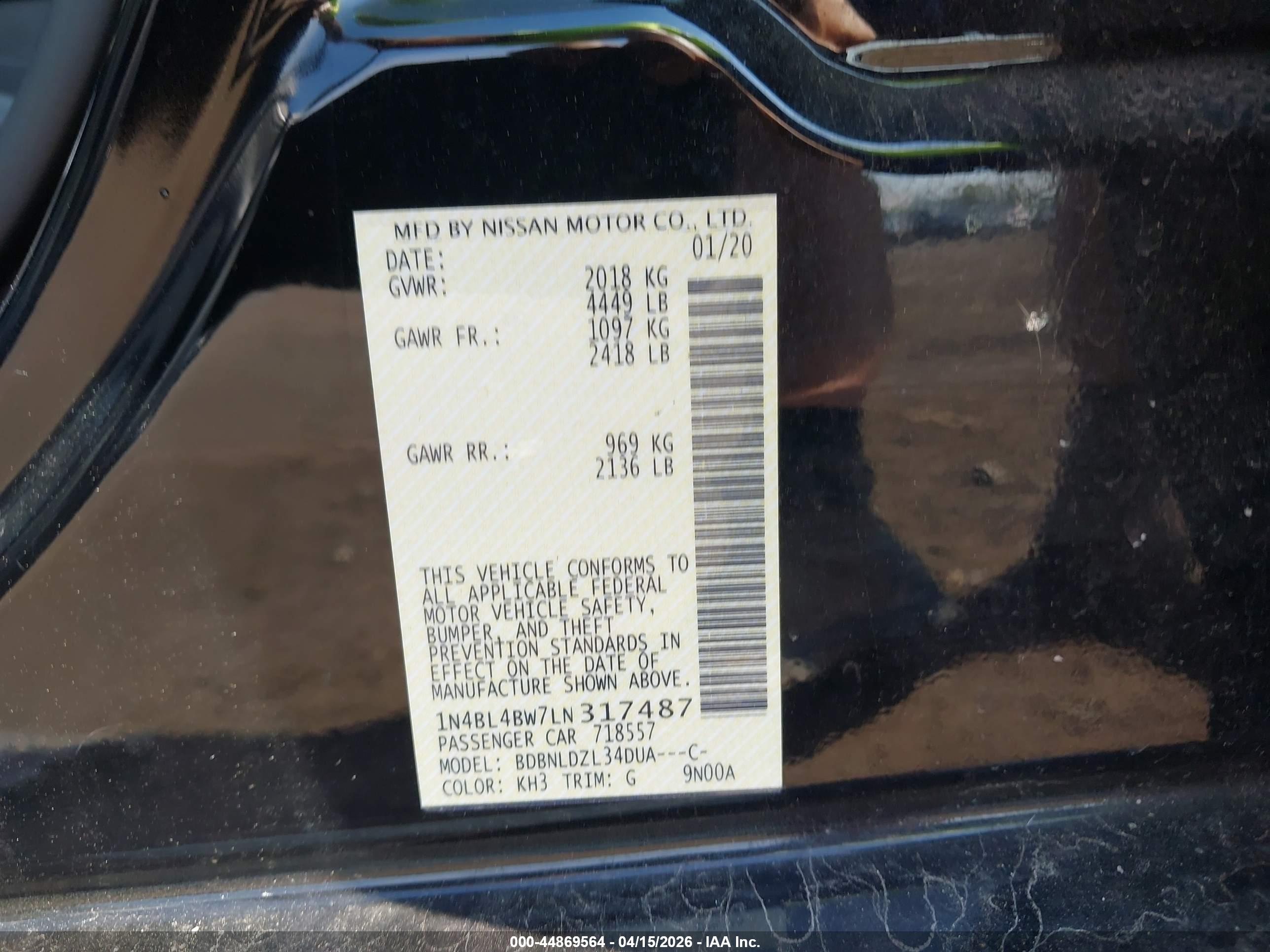 NISSAN ALTIMA image 9
