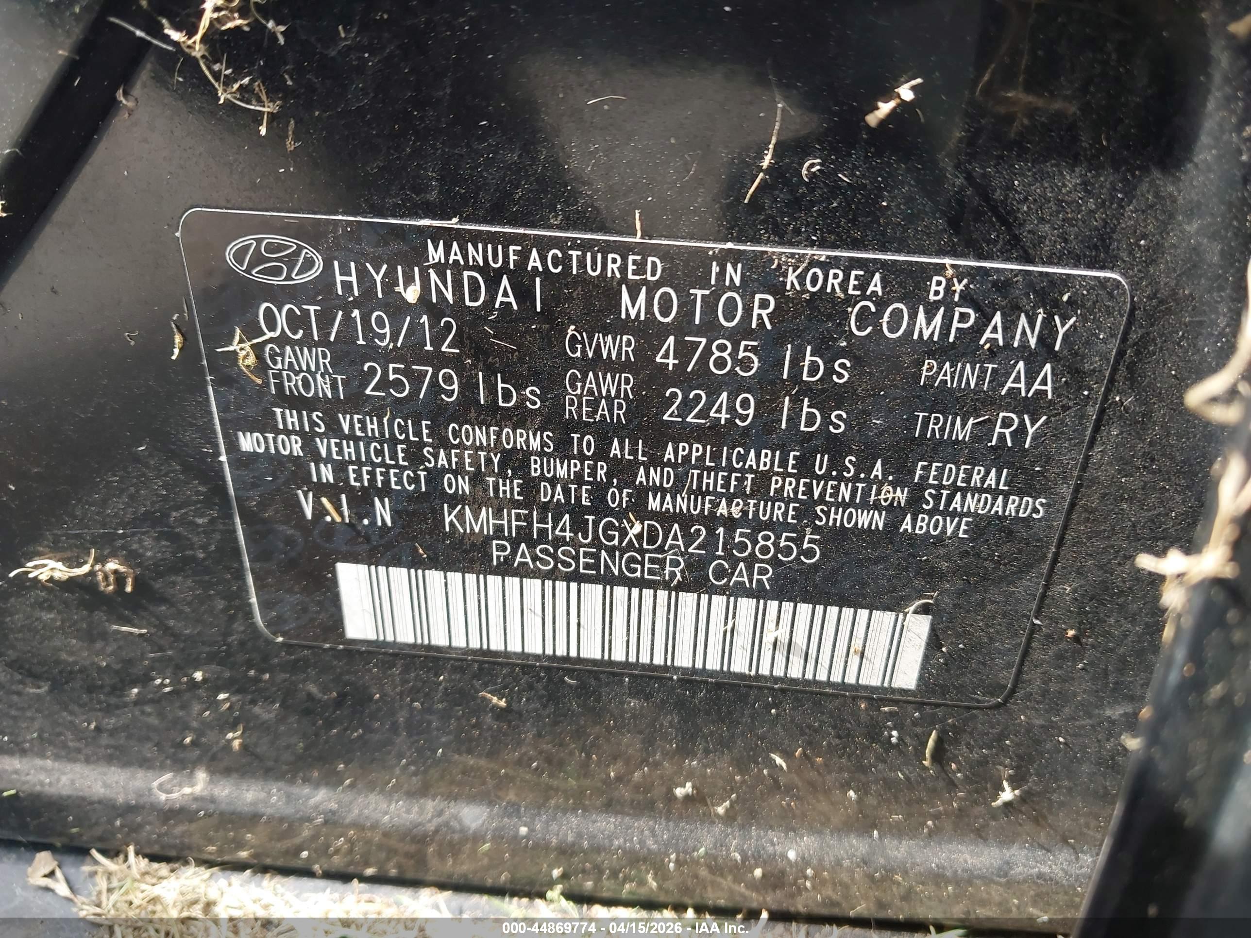 HYUNDAI AZERA image 9