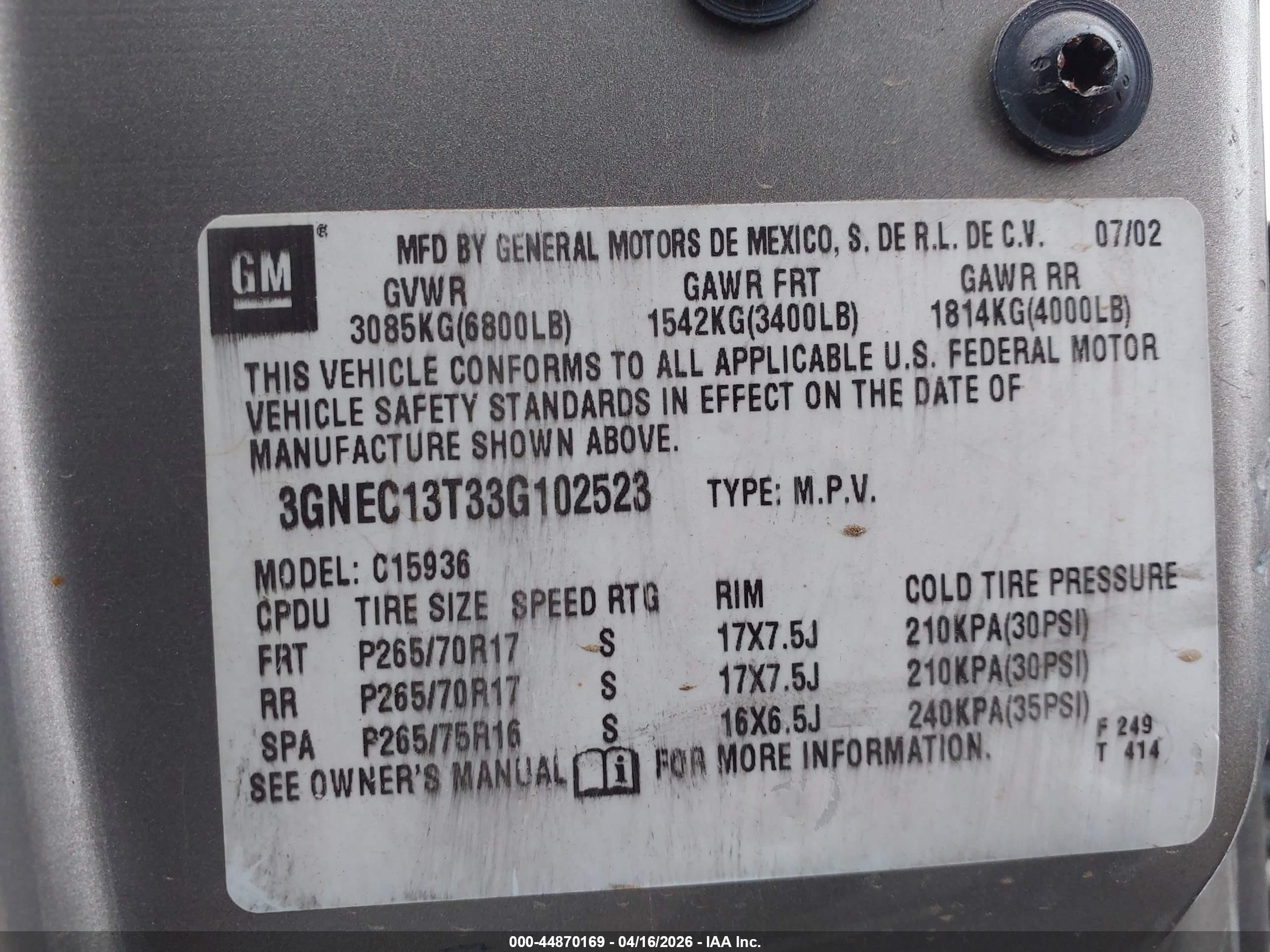 CHEVROLET AVALANCHE image 9