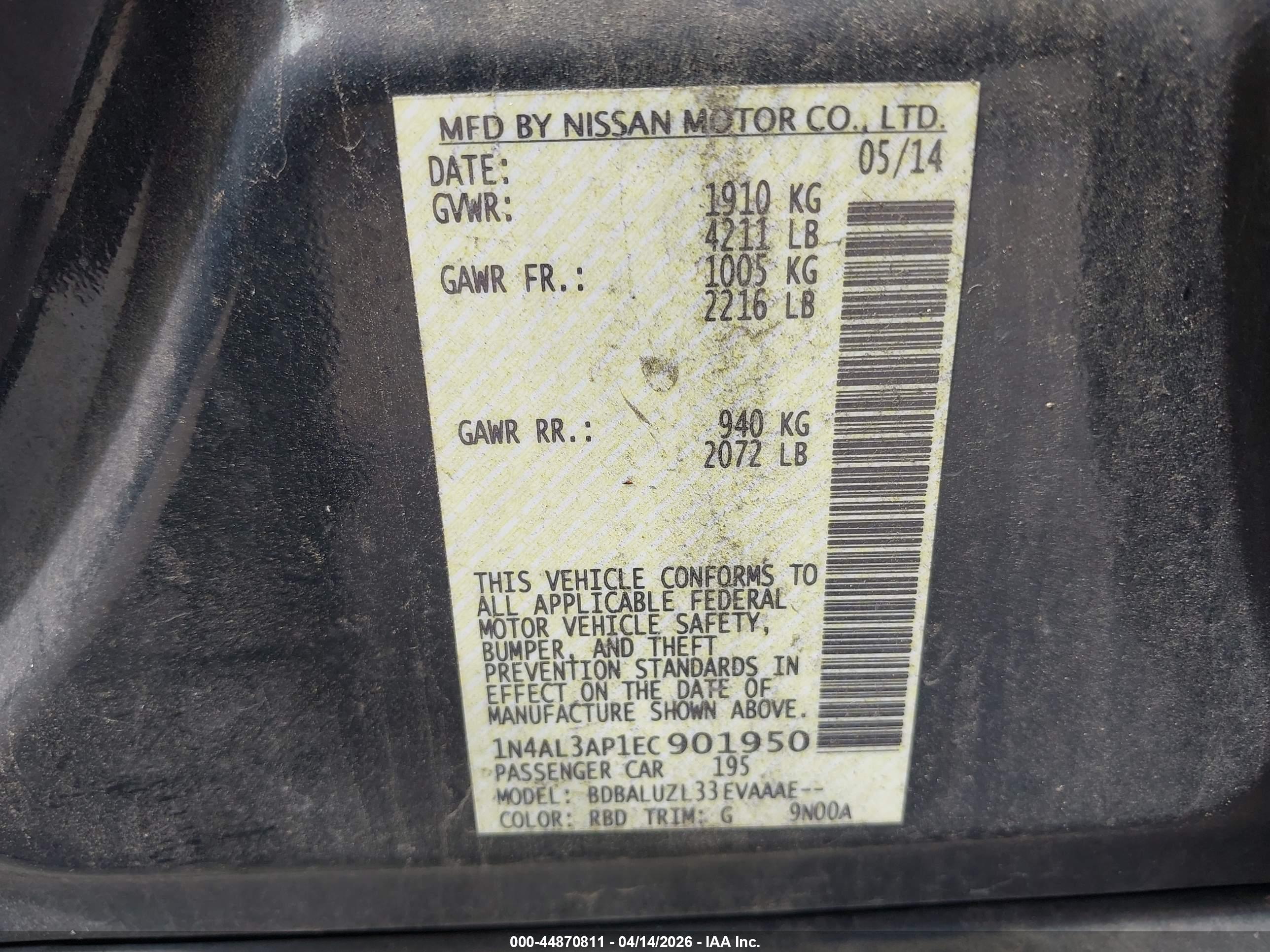 NISSAN ALTIMA image 9