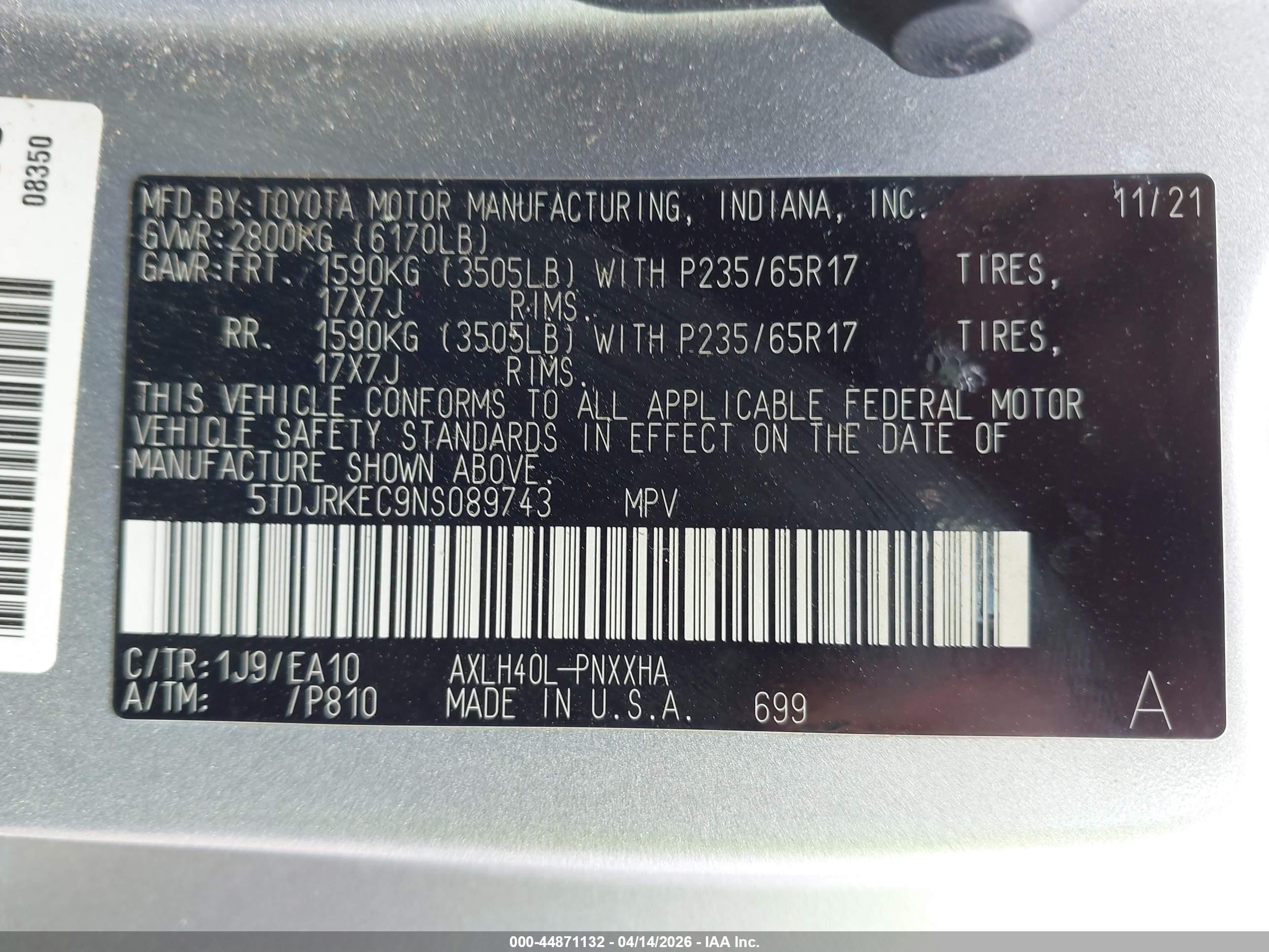 TOYOTA SIENNA image 9