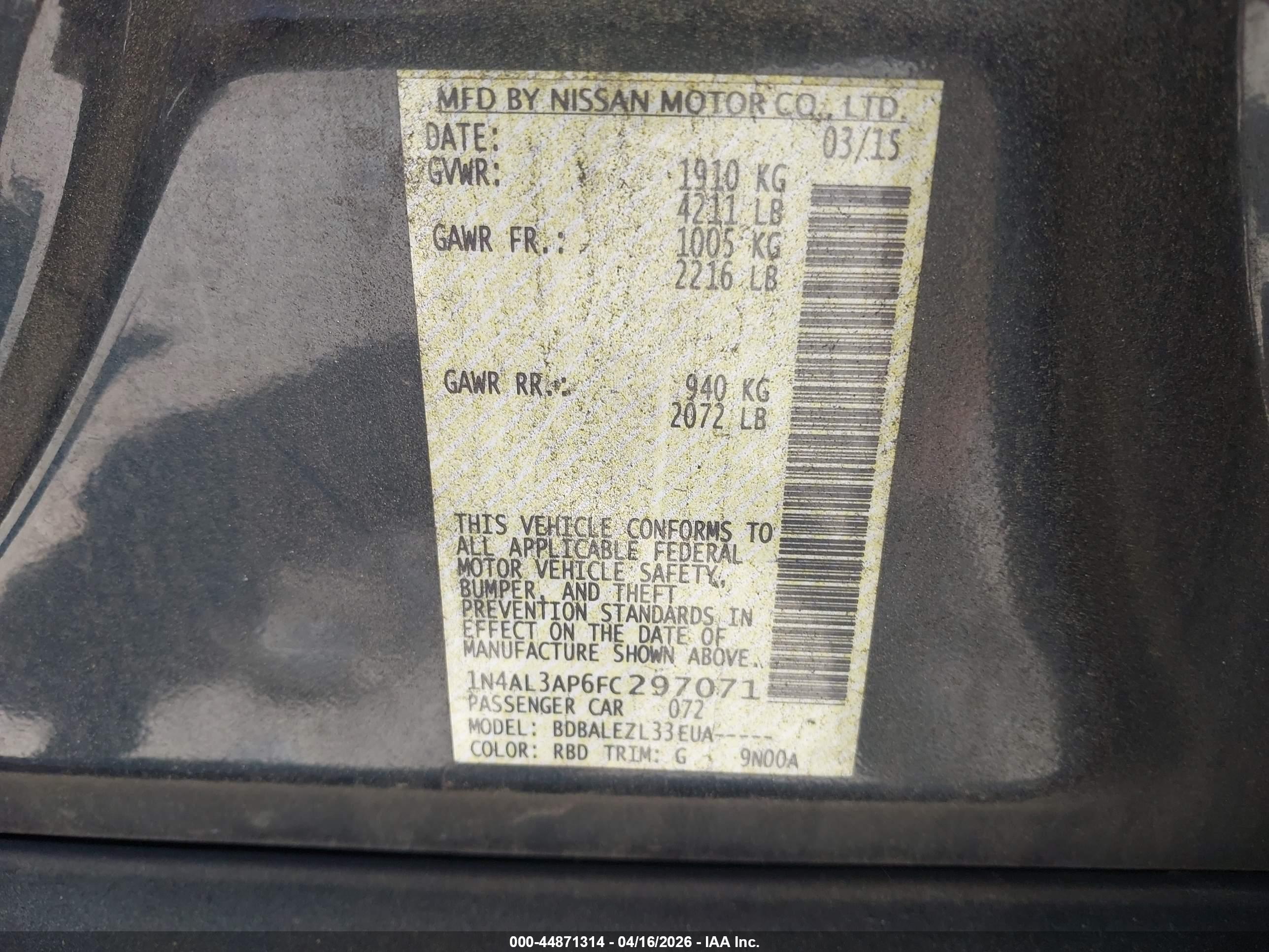 NISSAN ALTIMA image 9