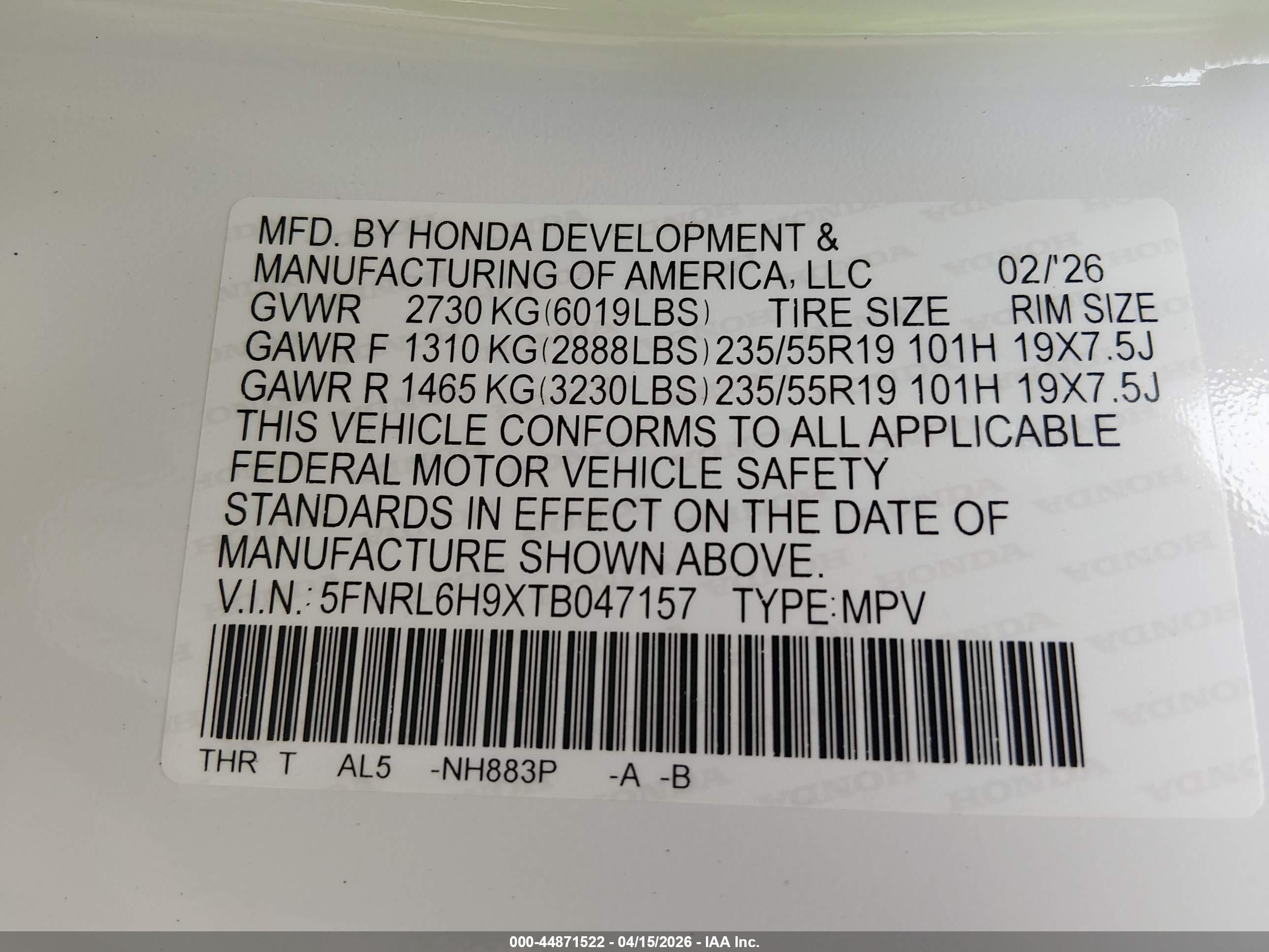 HONDA ODYSSEY image 9